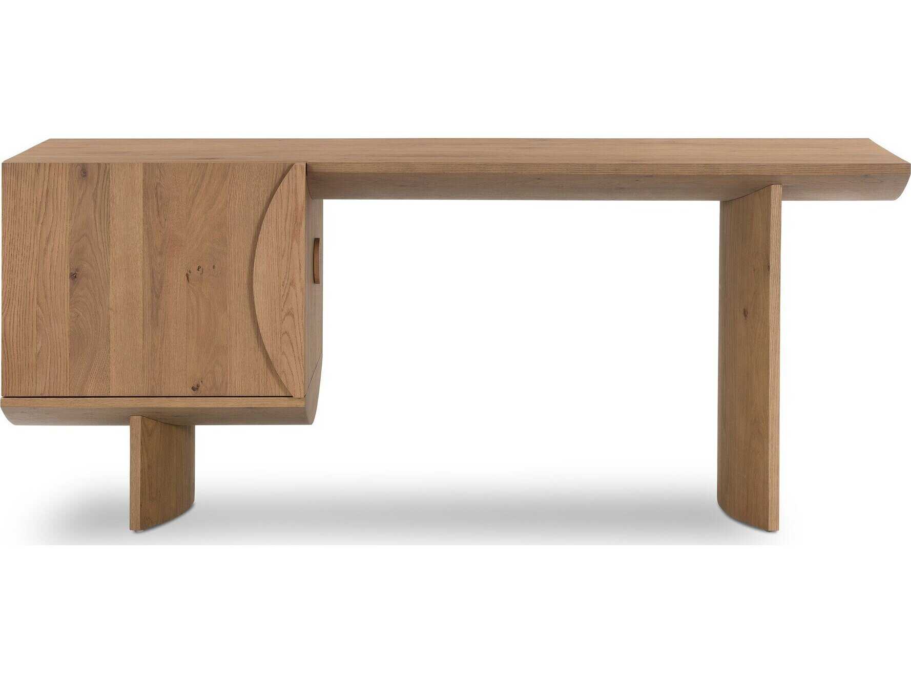 Four Hands Barton Pickford Brown Oak Wood Secretary Desk