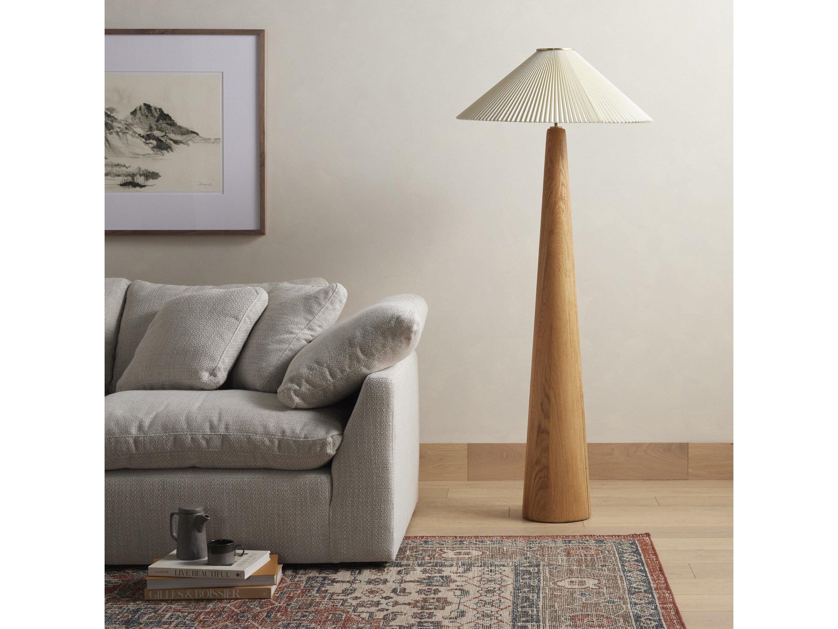 Four Hands Deacon Nora Light Oak Floor Lamp