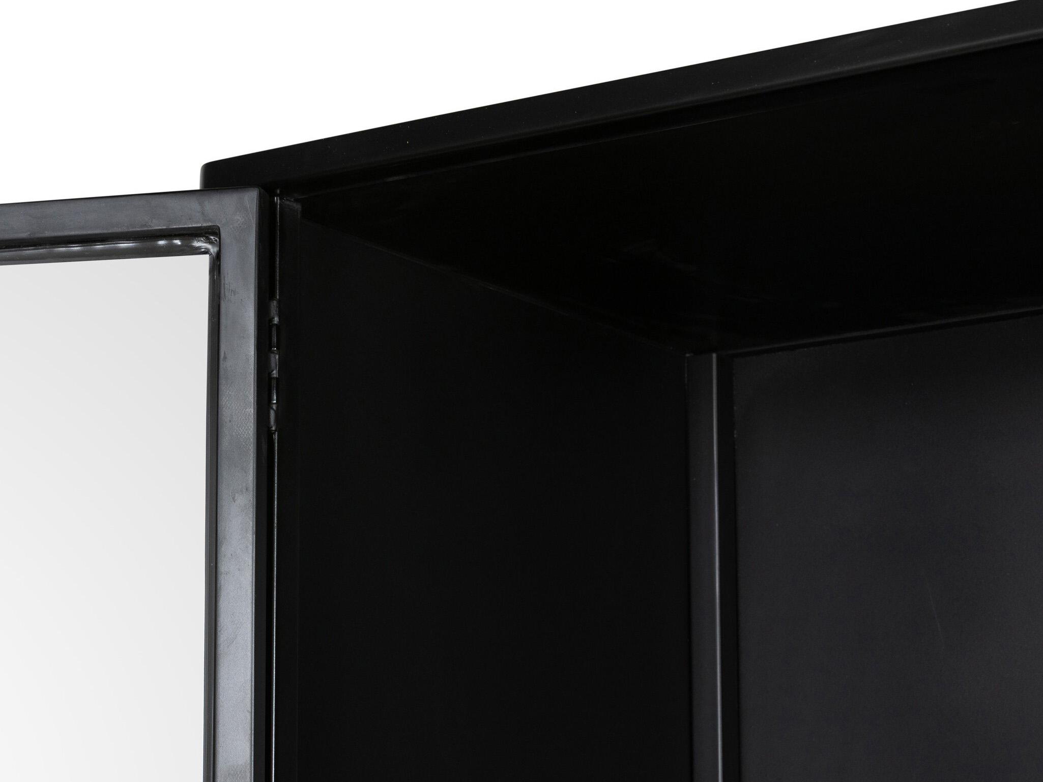 Four Hands Bolton Soto Black Tempered Glass Weathered Bronze Display Cabinet