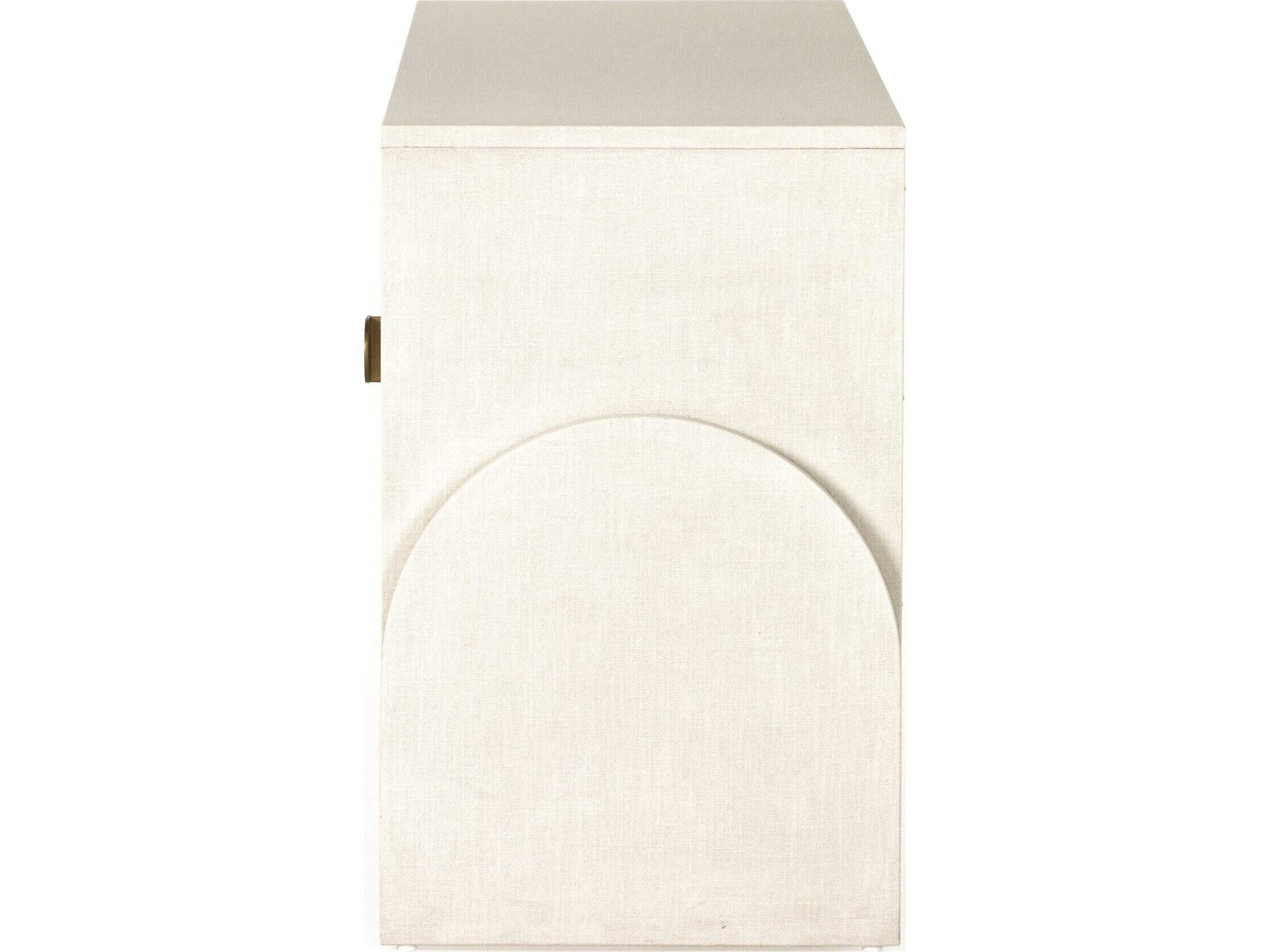 Four Hands Callahan Cressida 72" Ivory Painted Linen Light Antique Brass Sideboard