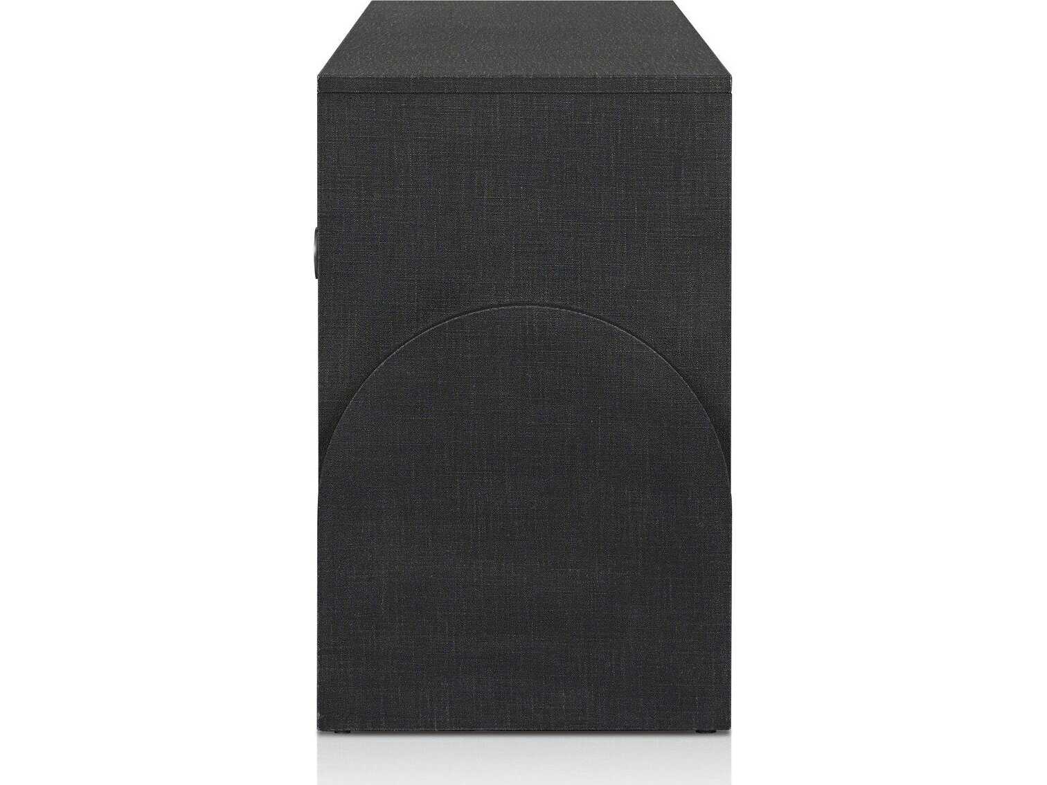 Four Hands Callahan Cressida 72" Black Linen Gunmetal Sideboard