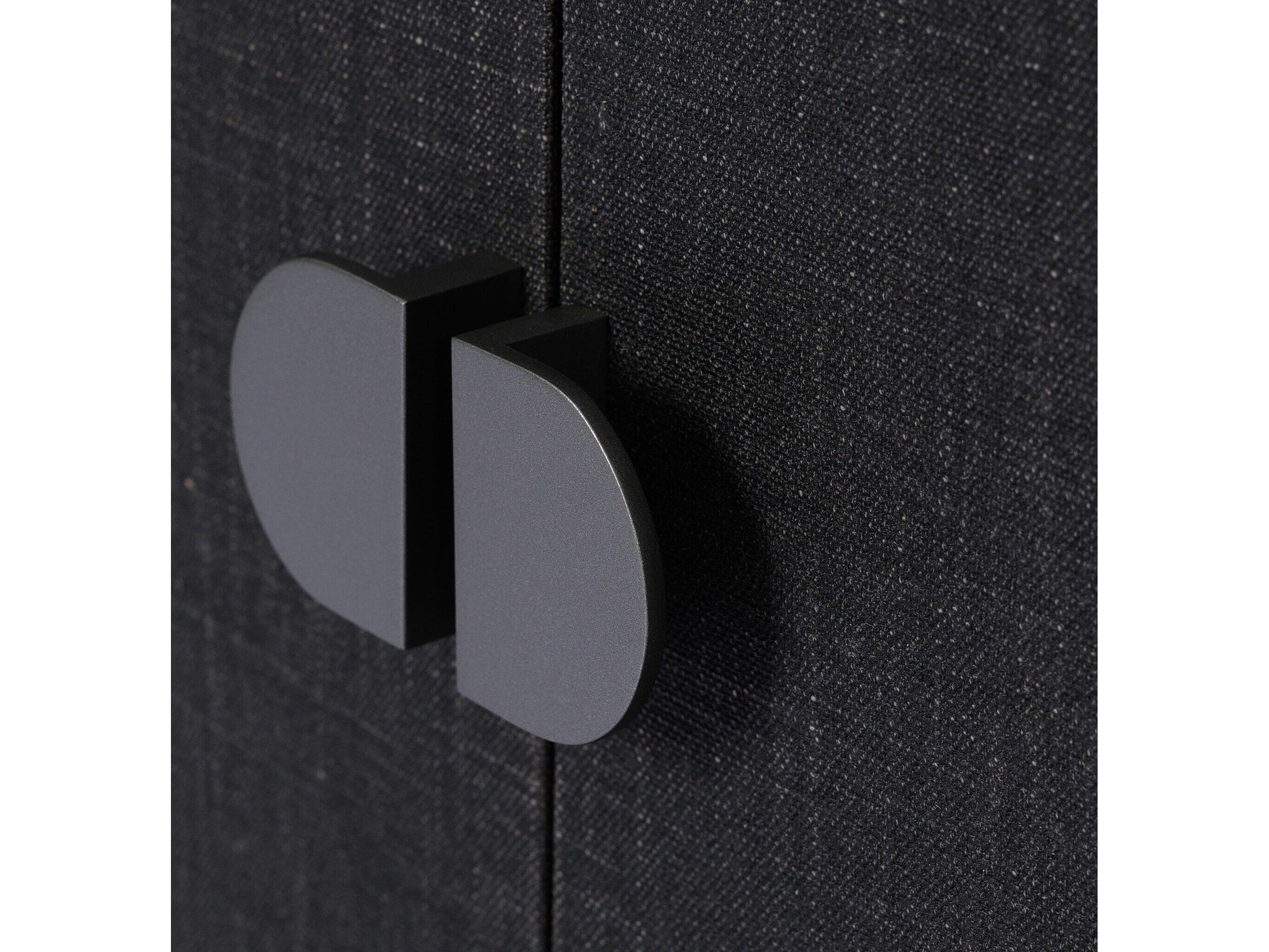 Four Hands Callahan Cressida 72" Black Linen Gunmetal Sideboard