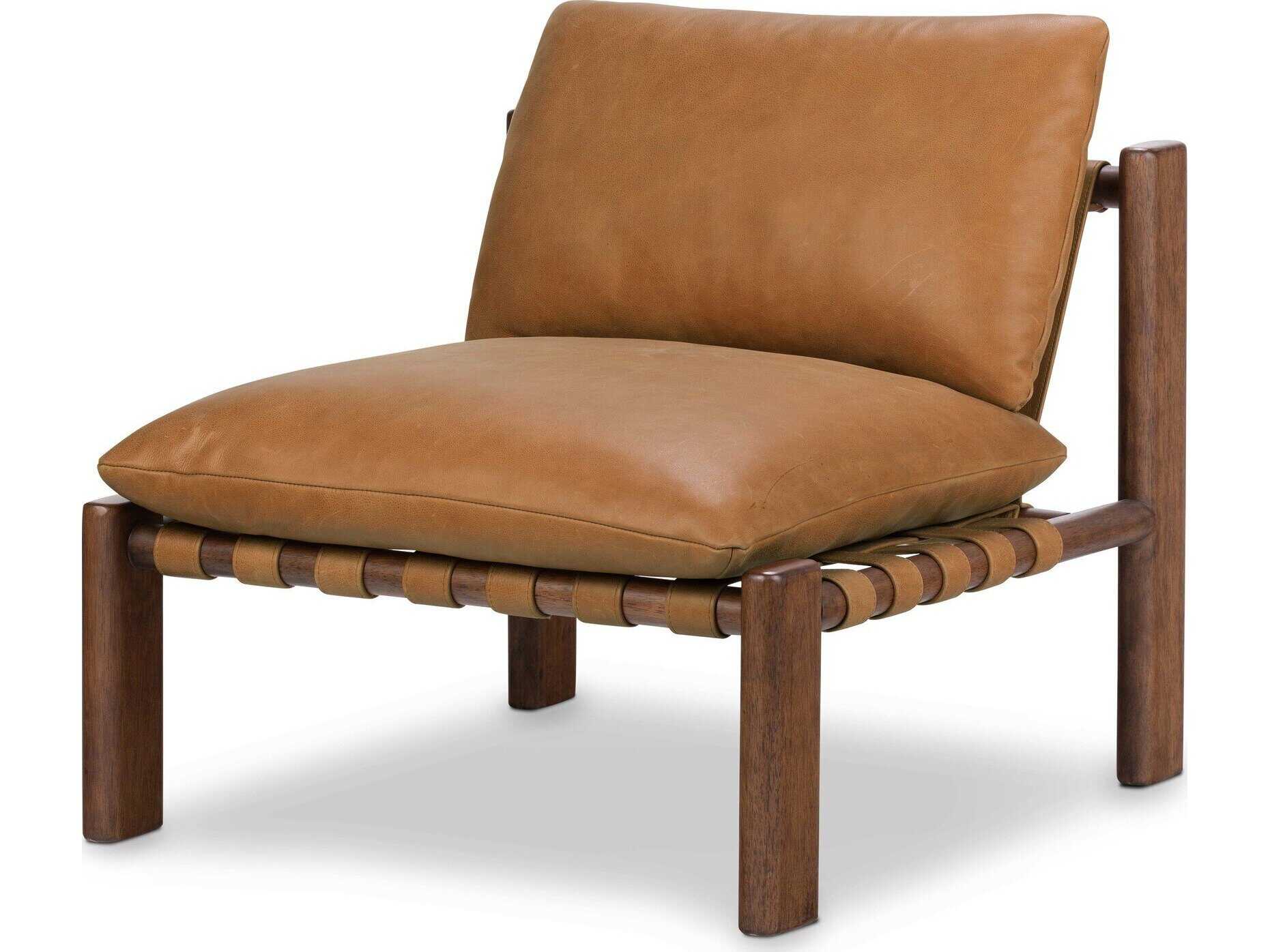 Four Hands Bolton Shelton Brown Leather Accent Chair