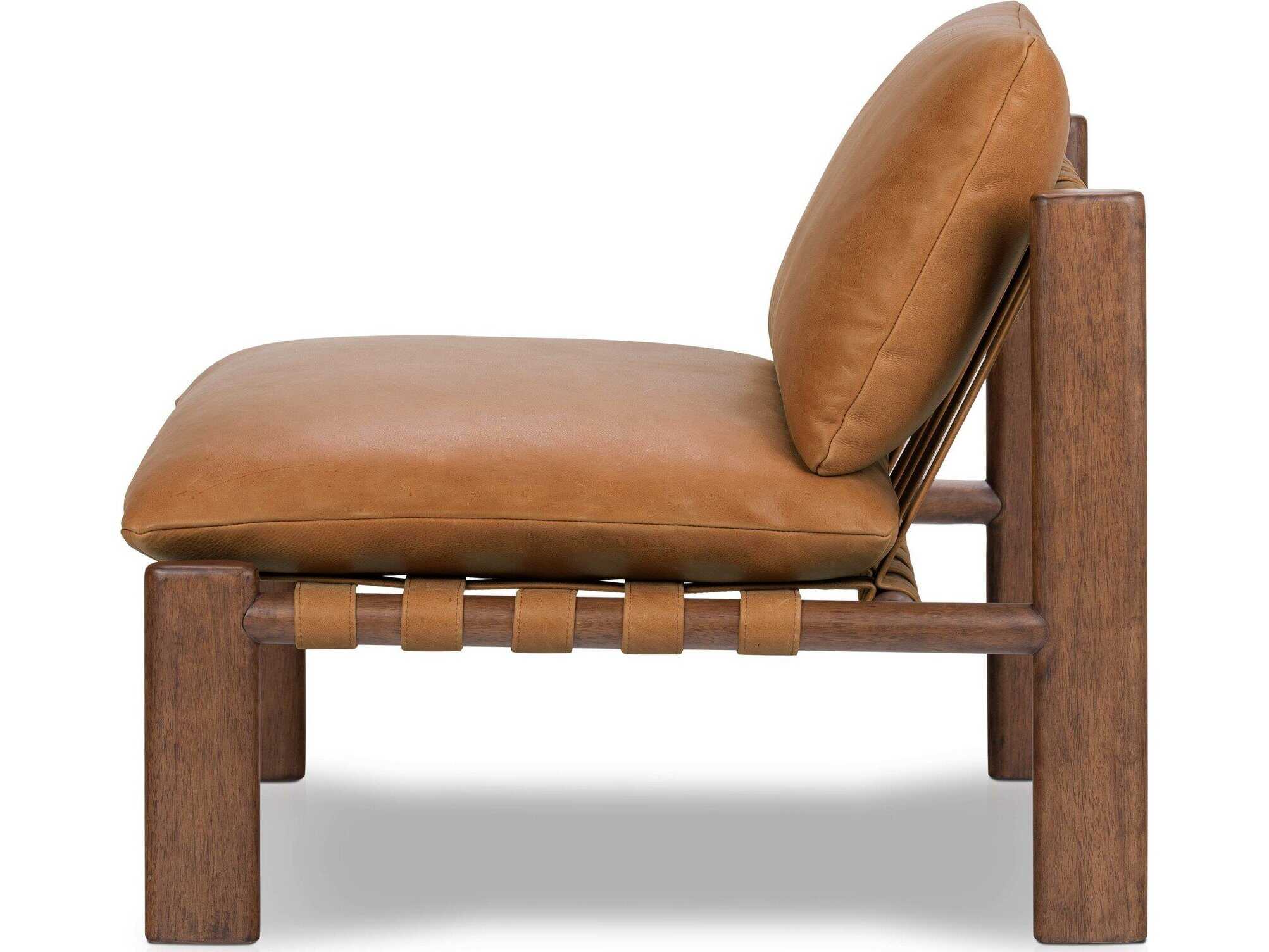 Four Hands Bolton Shelton Brown Leather Accent Chair