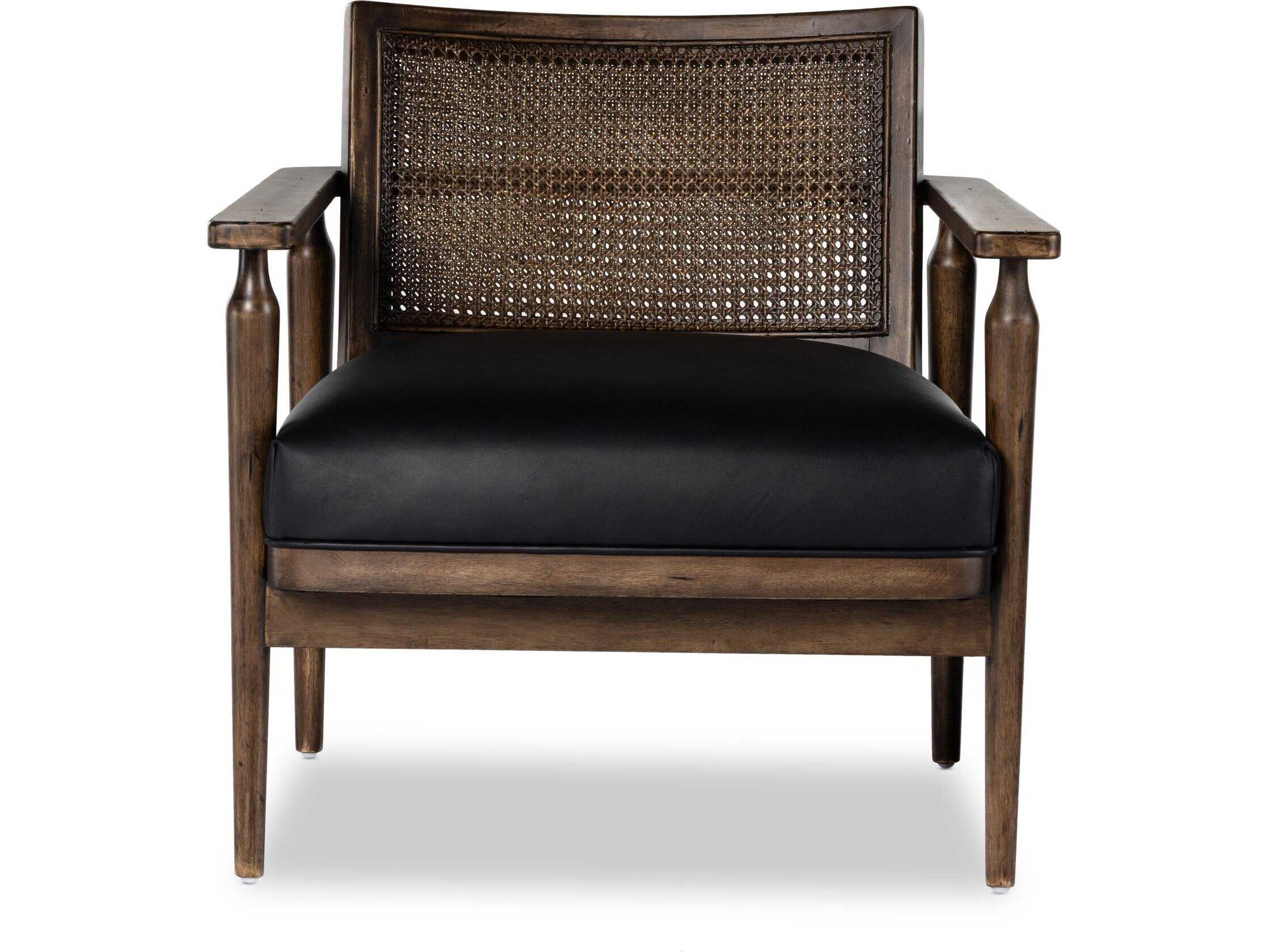 Four Hands Kensington Xavier Black Leather Accent Chair