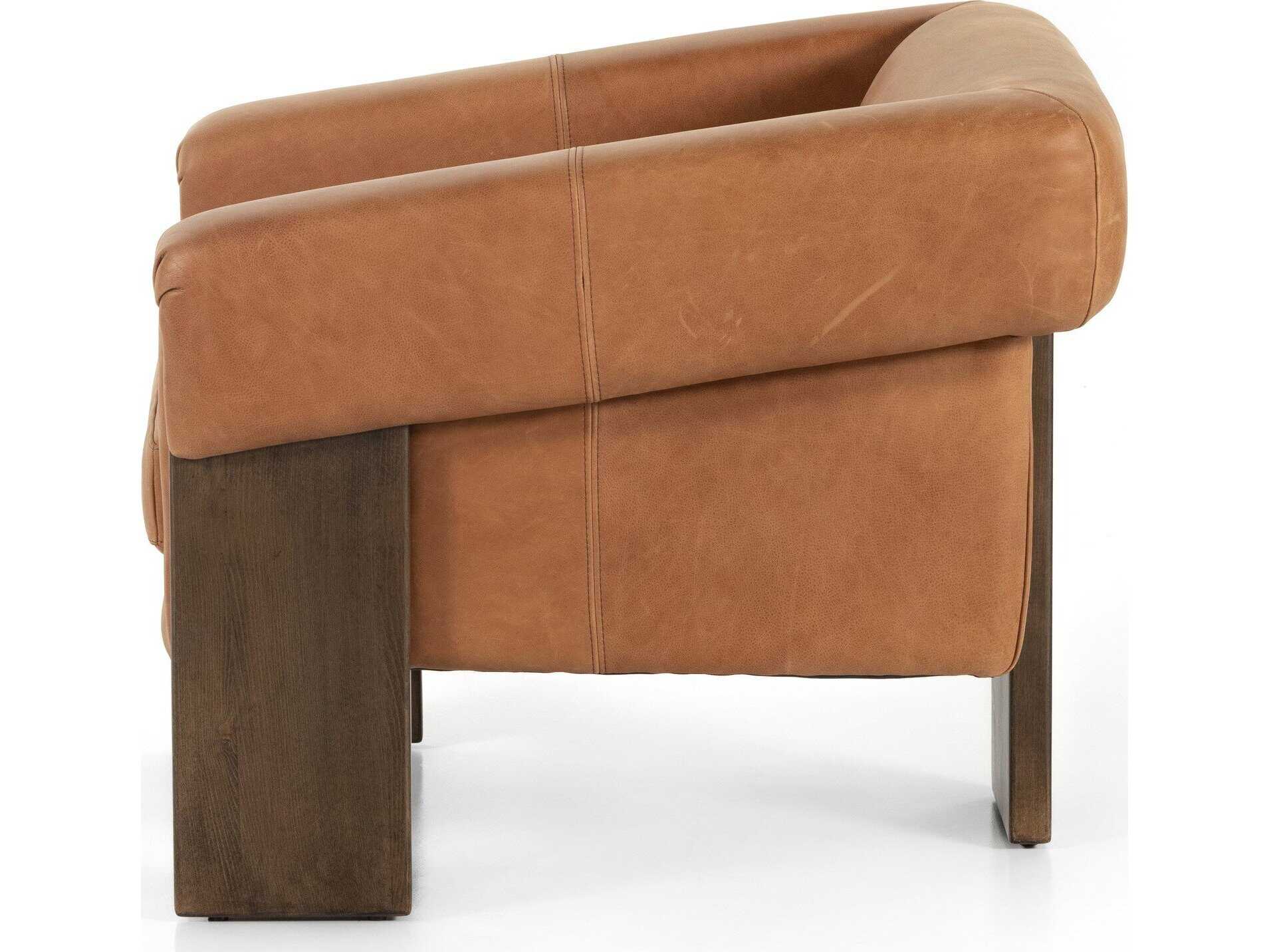 Four Hands Townsend Cairo Brown Leather Accent Chair