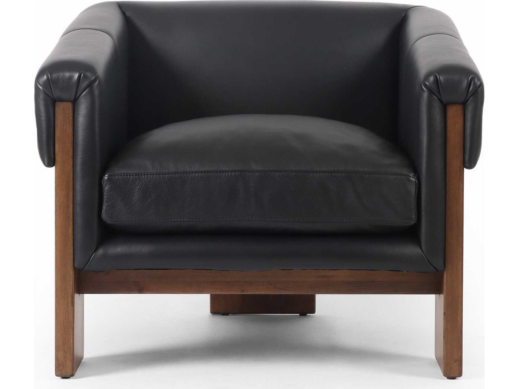 Four Hands Townsend Cairo Harrison Black Leather Accent Chair