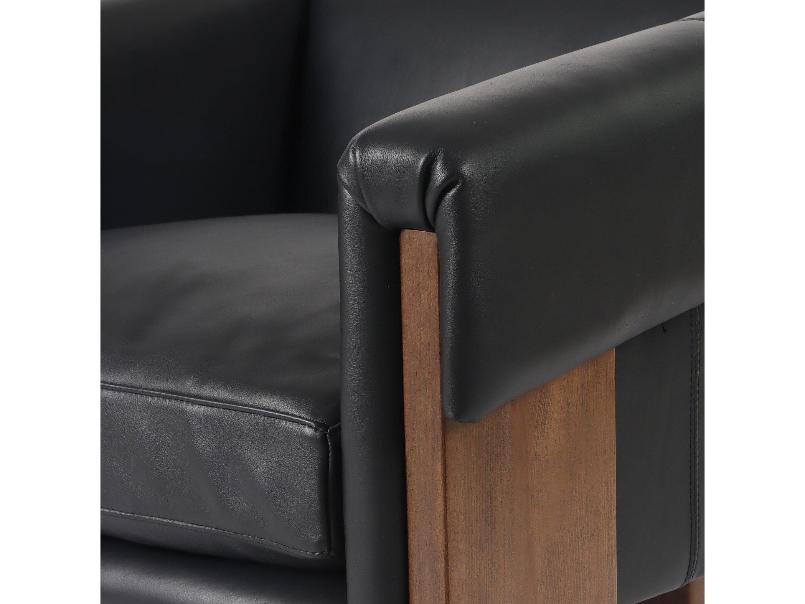Four Hands Townsend Cairo Harrison Black Leather Accent Chair