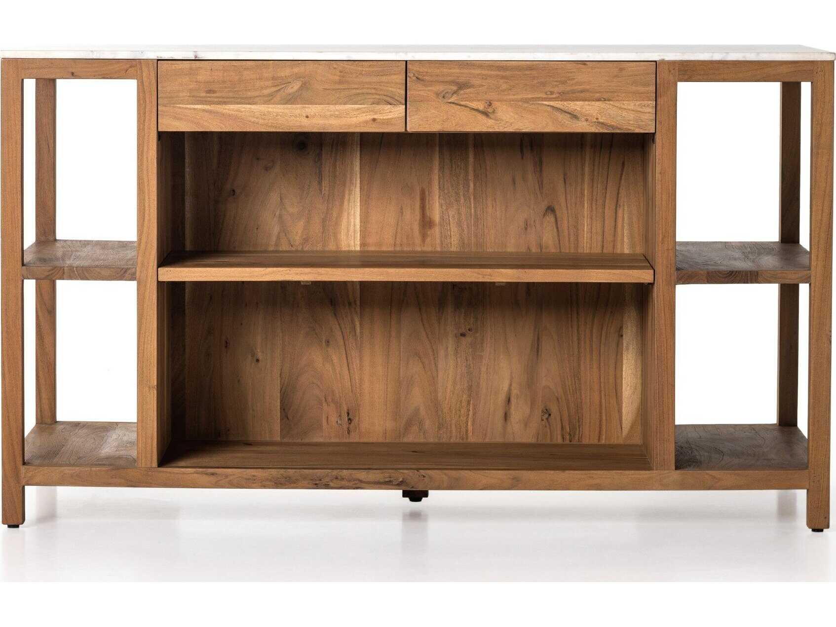 Four Hands Truett Indira White Marble Kitchen Island