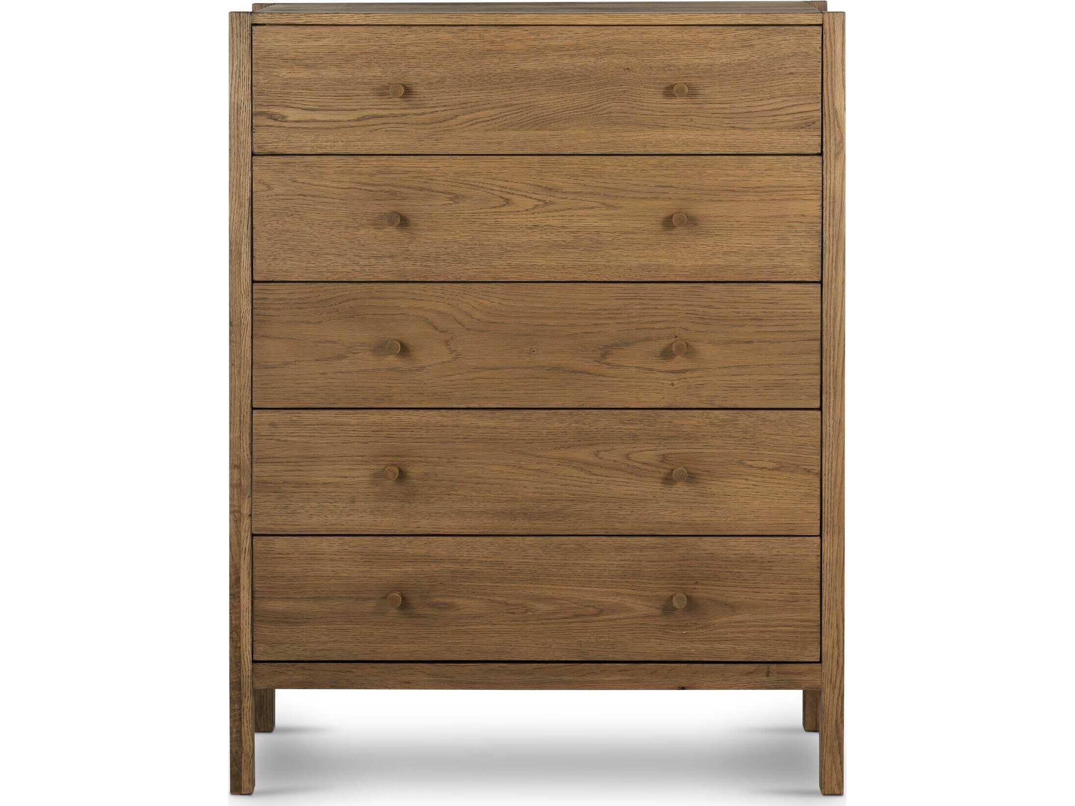 Four Hands Haiden 5-Drawers Tawny Oak Brown Wood Accent Chest