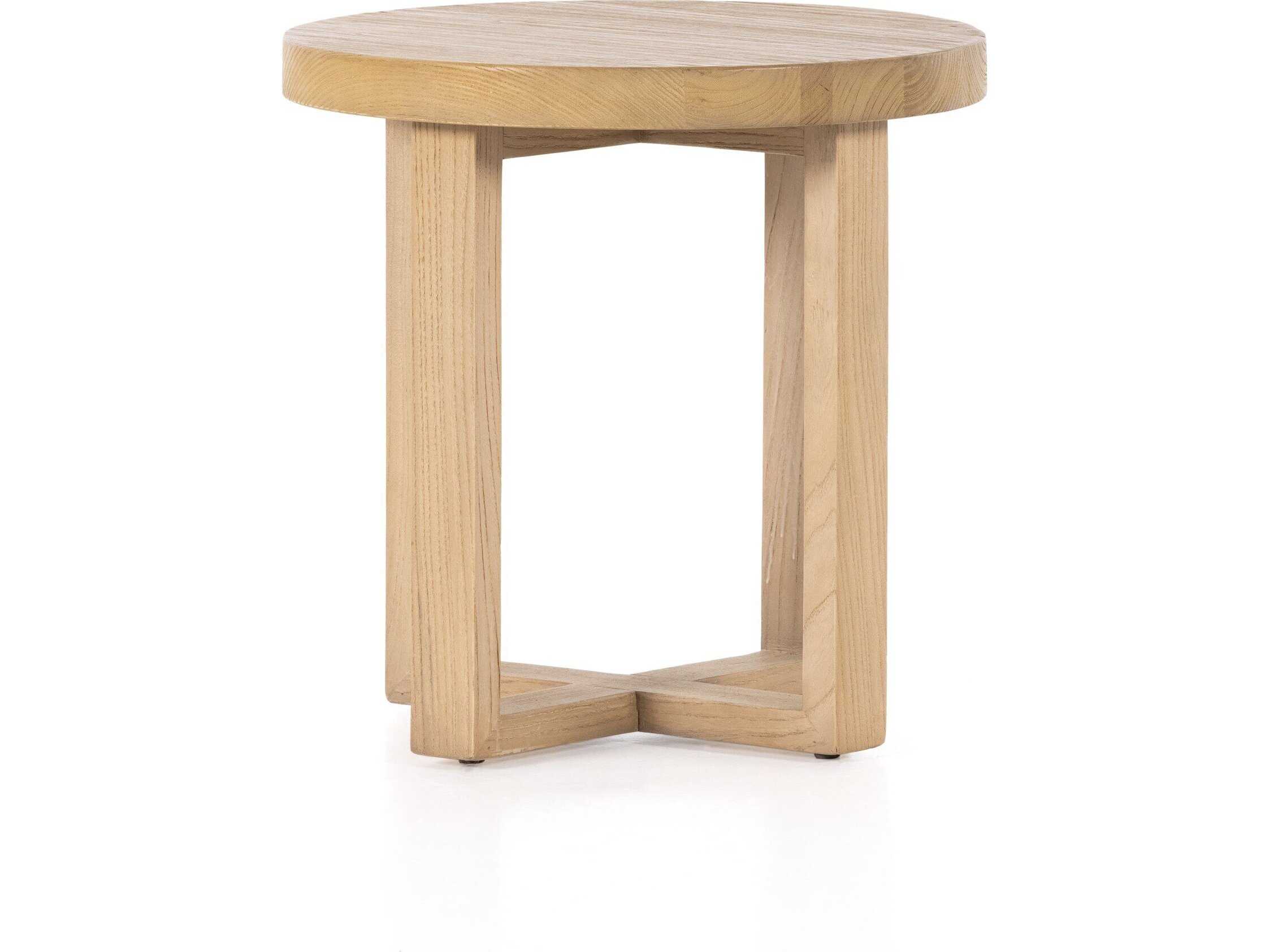 Four Hands Wells Liad Round Natural Nettlewood End Table