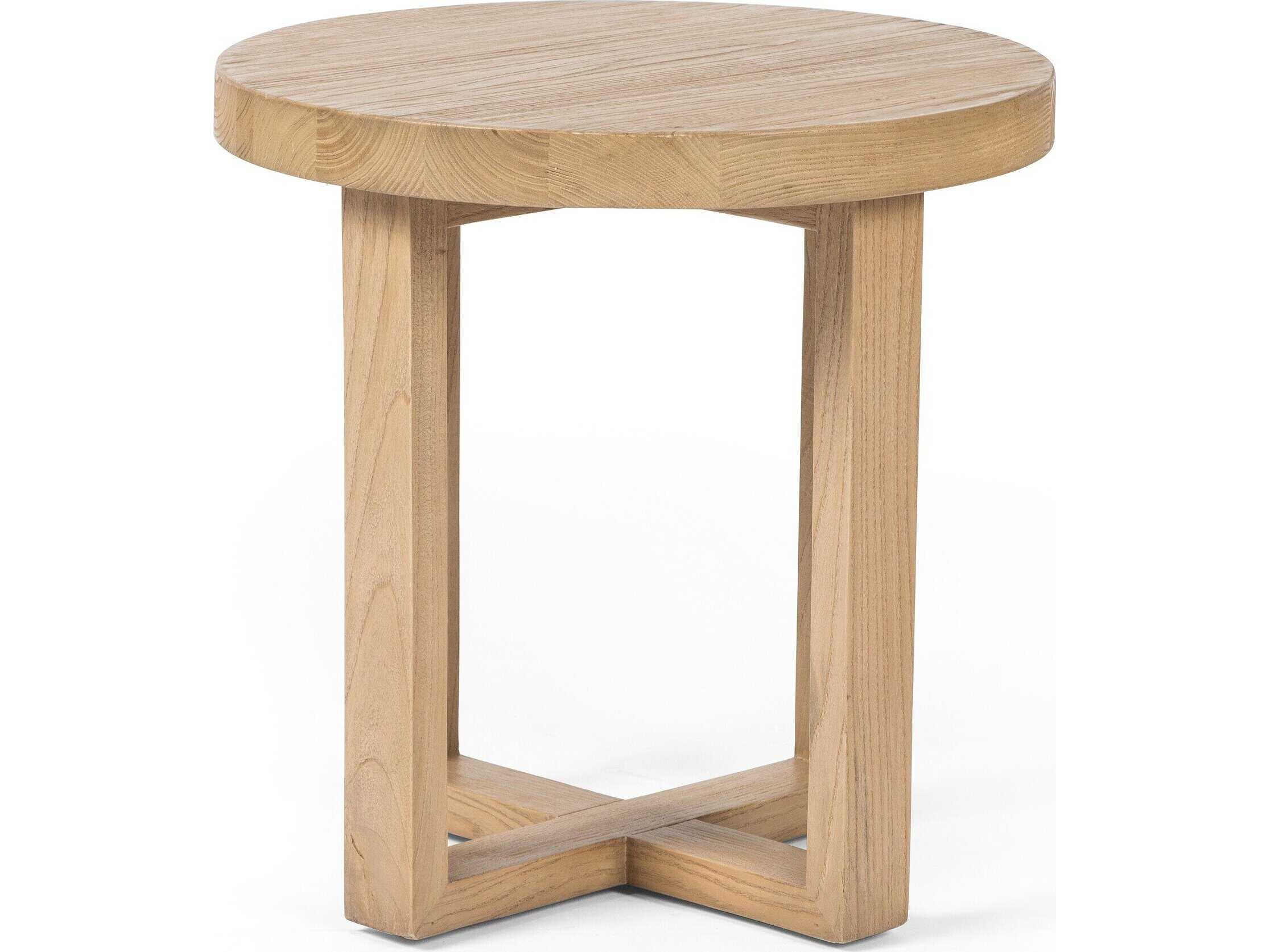 Four Hands Wells Liad Round Natural Nettlewood End Table