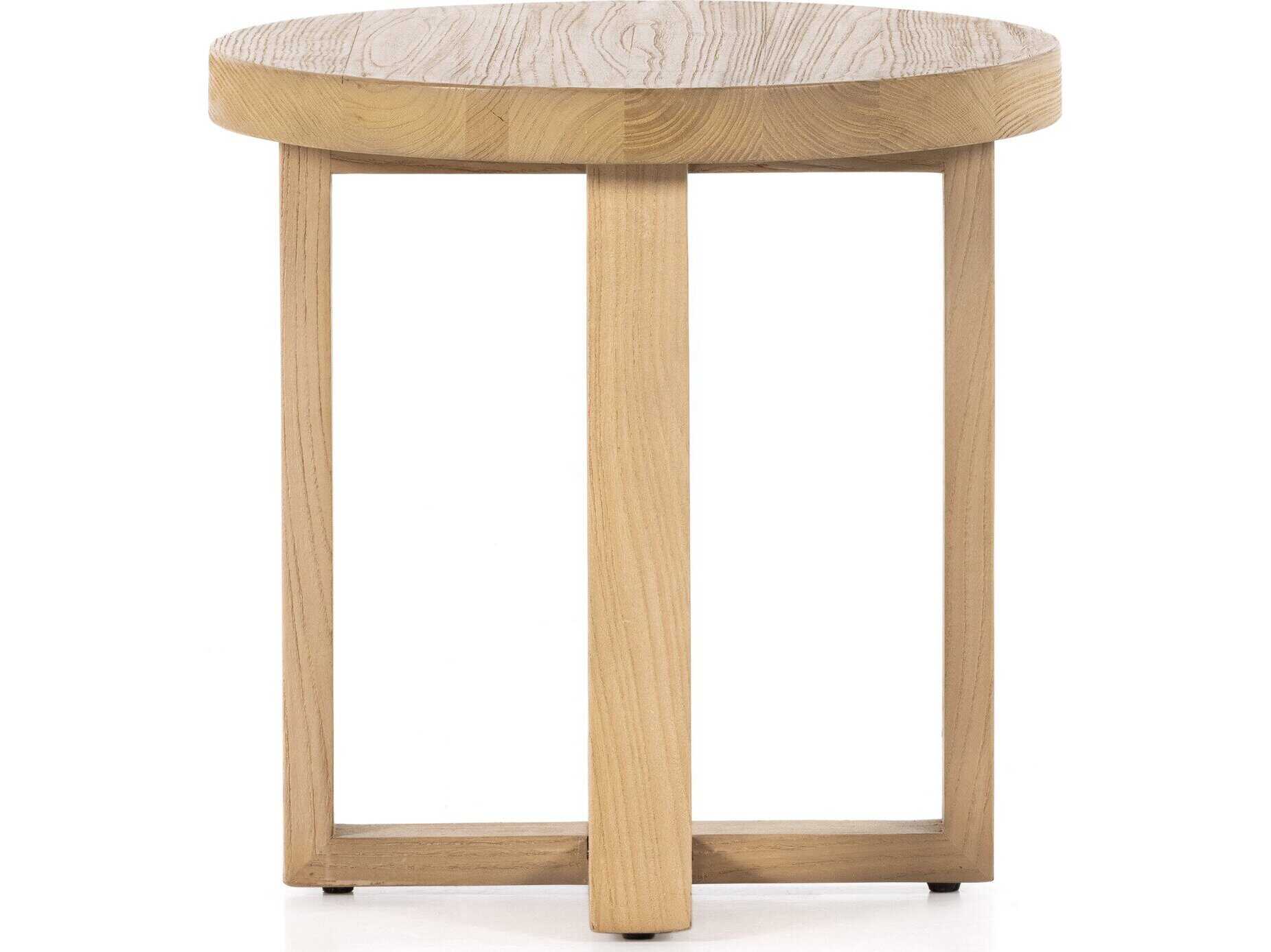 Four Hands Wells Liad Round Natural Nettlewood End Table