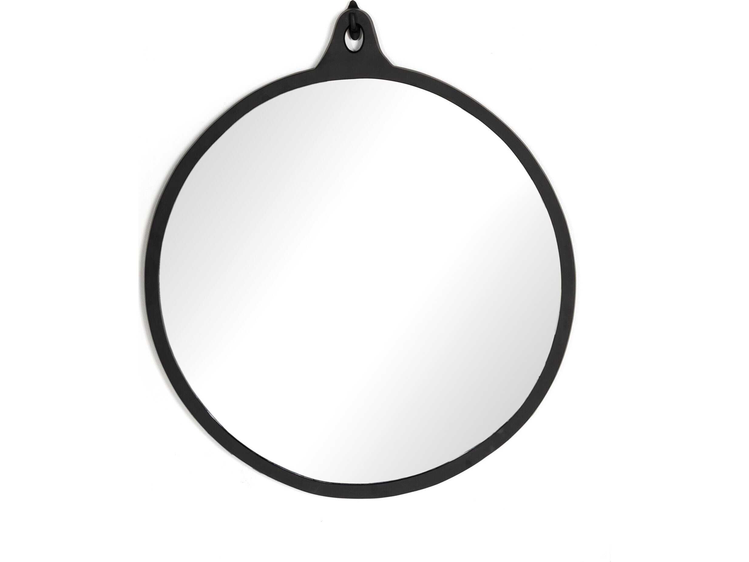 Four Hands Asher Hyde Black Aluminum Round  Mirror