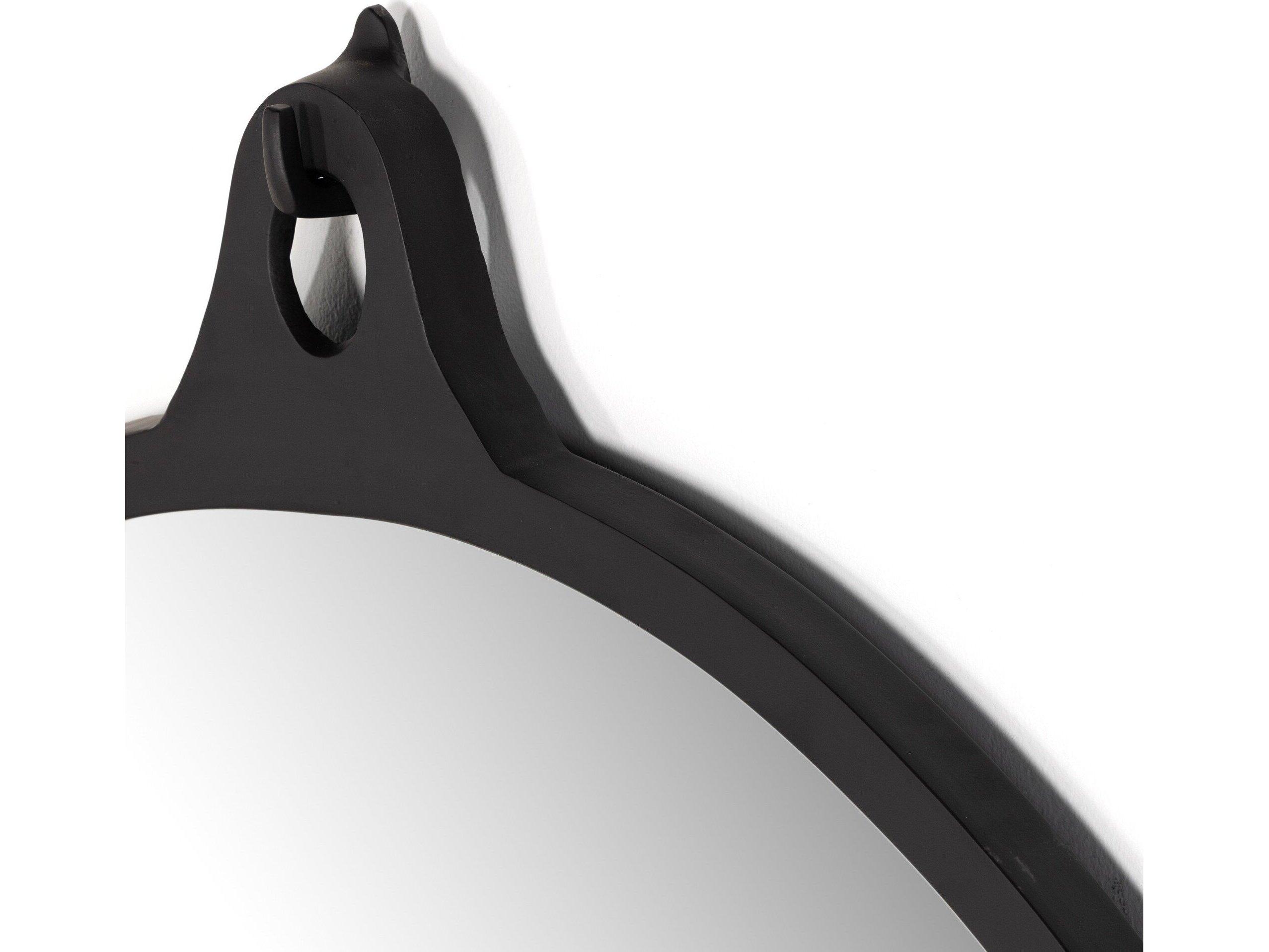 Four Hands Asher Hyde Black Aluminum Round  Mirror