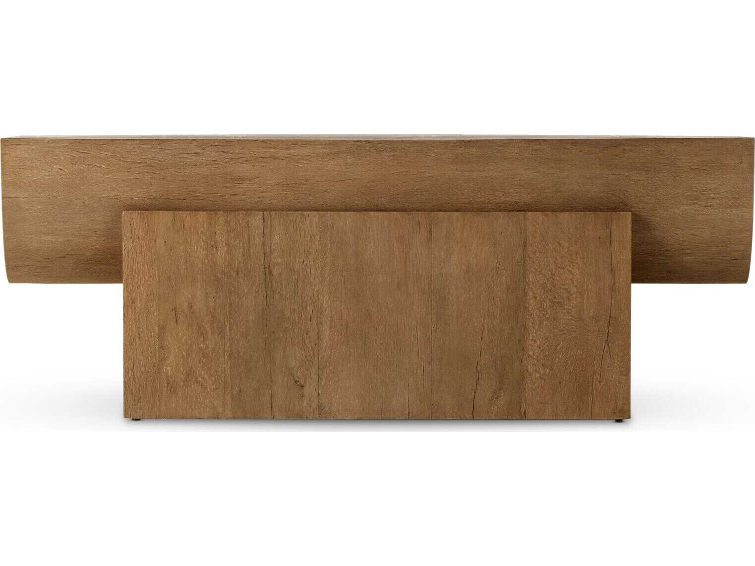 Four Hands Wesson Elbert Rectangular Wood Rustic Oak Veneer Natural Ash Console Table
