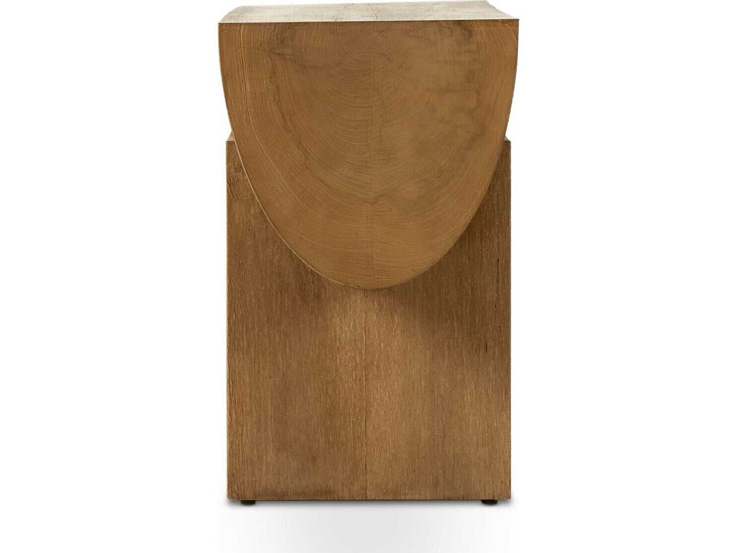 Four Hands Wesson Elbert Rectangular Wood Rustic Oak Veneer Natural Ash Console Table