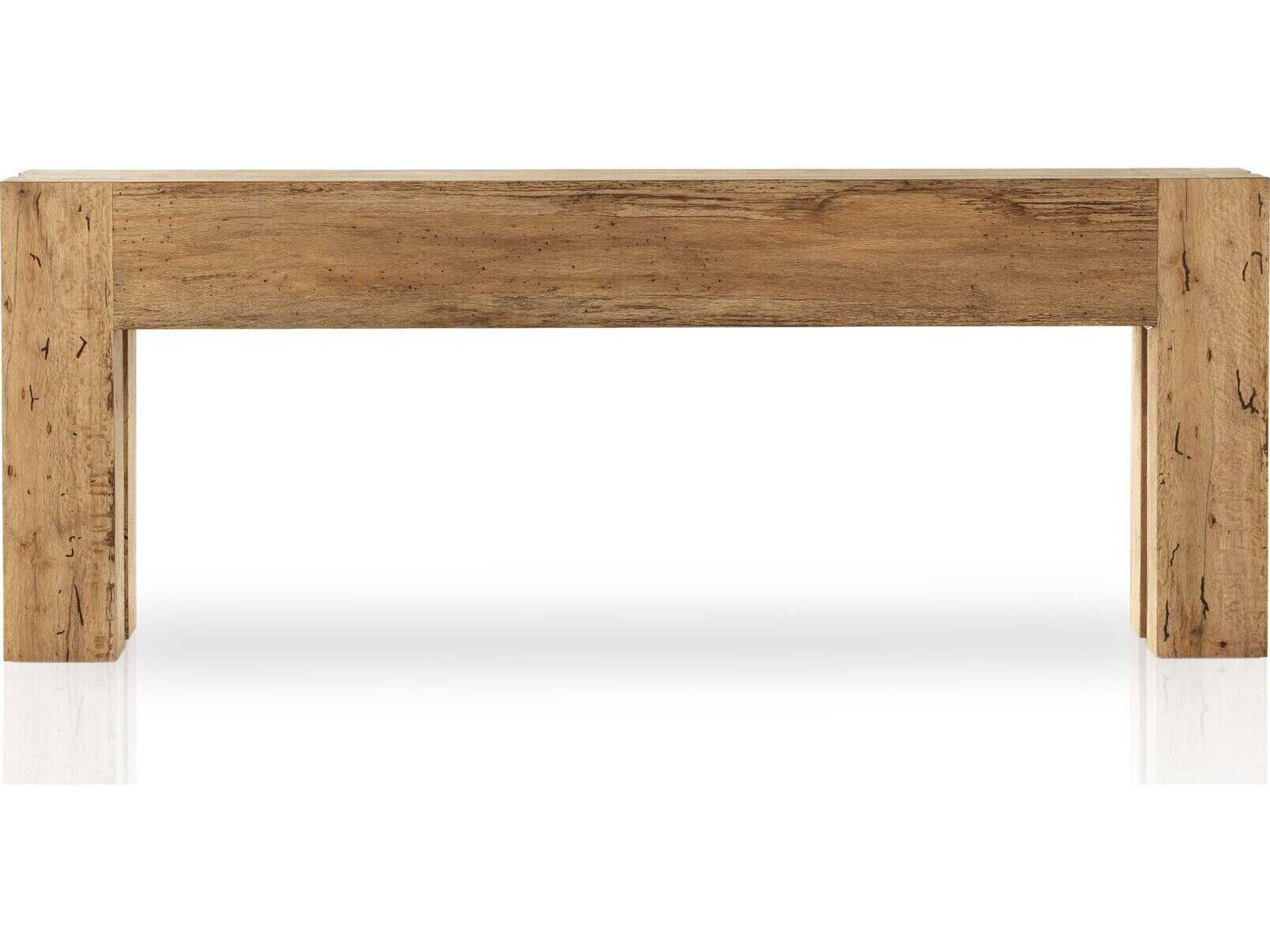 Four Hands Wesson Abaso Rectangular Rustic Wormwood Oak Console Table