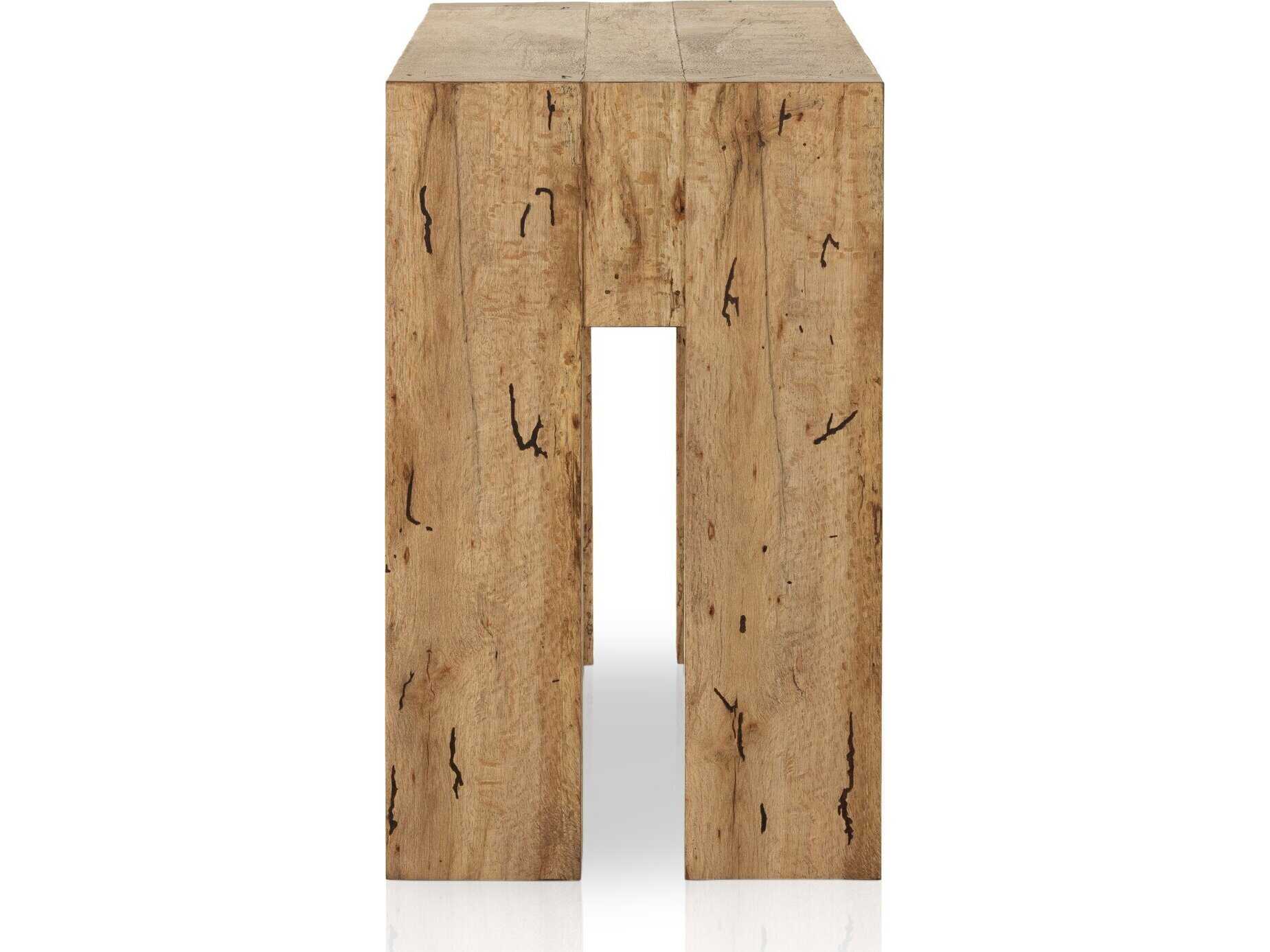 Four Hands Wesson Abaso Rectangular Rustic Wormwood Oak Console Table
