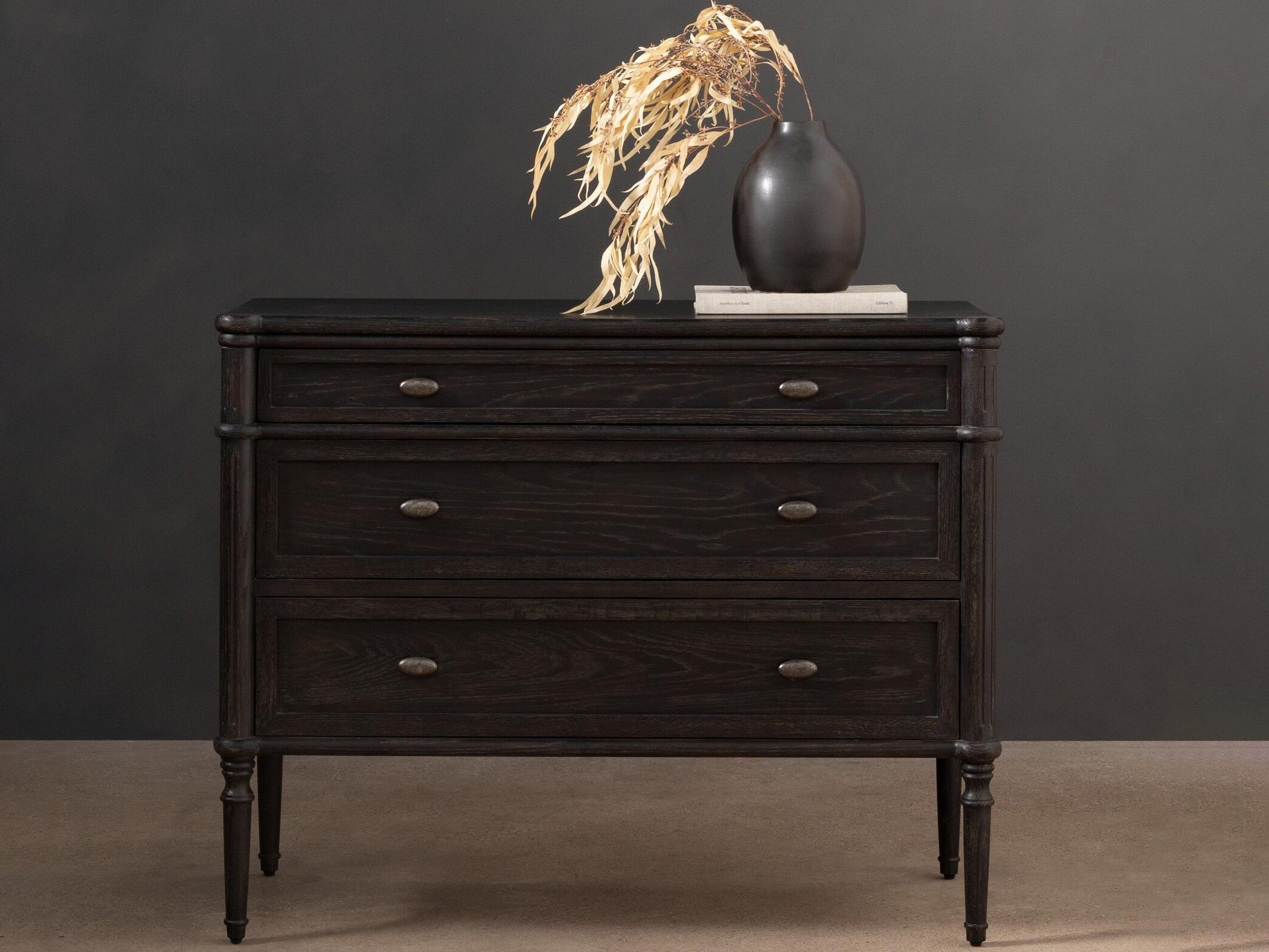 Four Hands Collins Toulouse Distressed Black Oak Mango Wood Chest