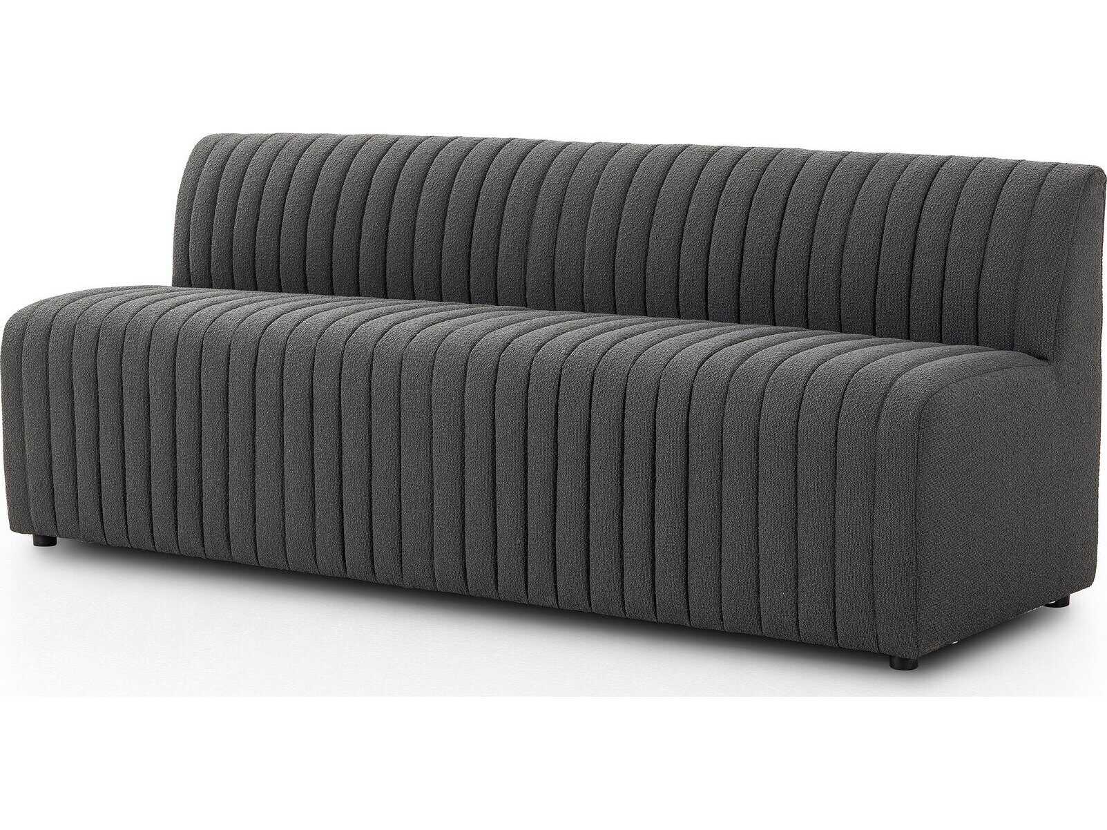 Four Hands Grayson Augustine FIQA Boucle Charcoal Upholstered Dining Bench