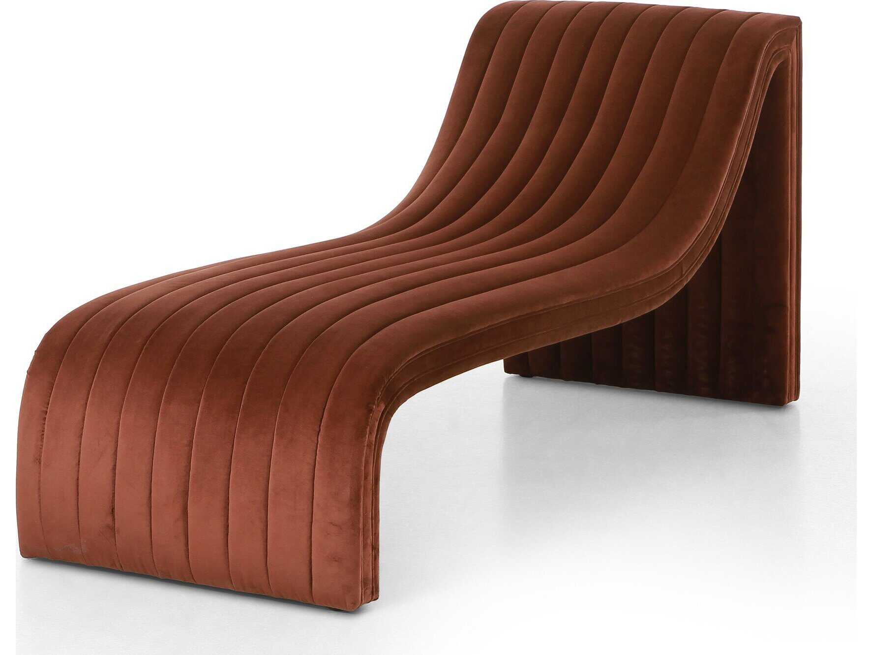 Four Hands Grayson Augustine Surrey Auburn Orange Upholstered Chaise