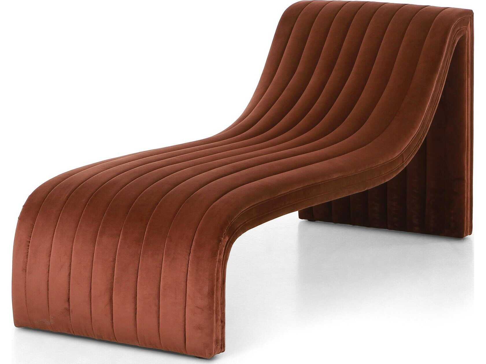 Four Hands Grayson Augustine Surrey Auburn Orange Upholstered Chaise