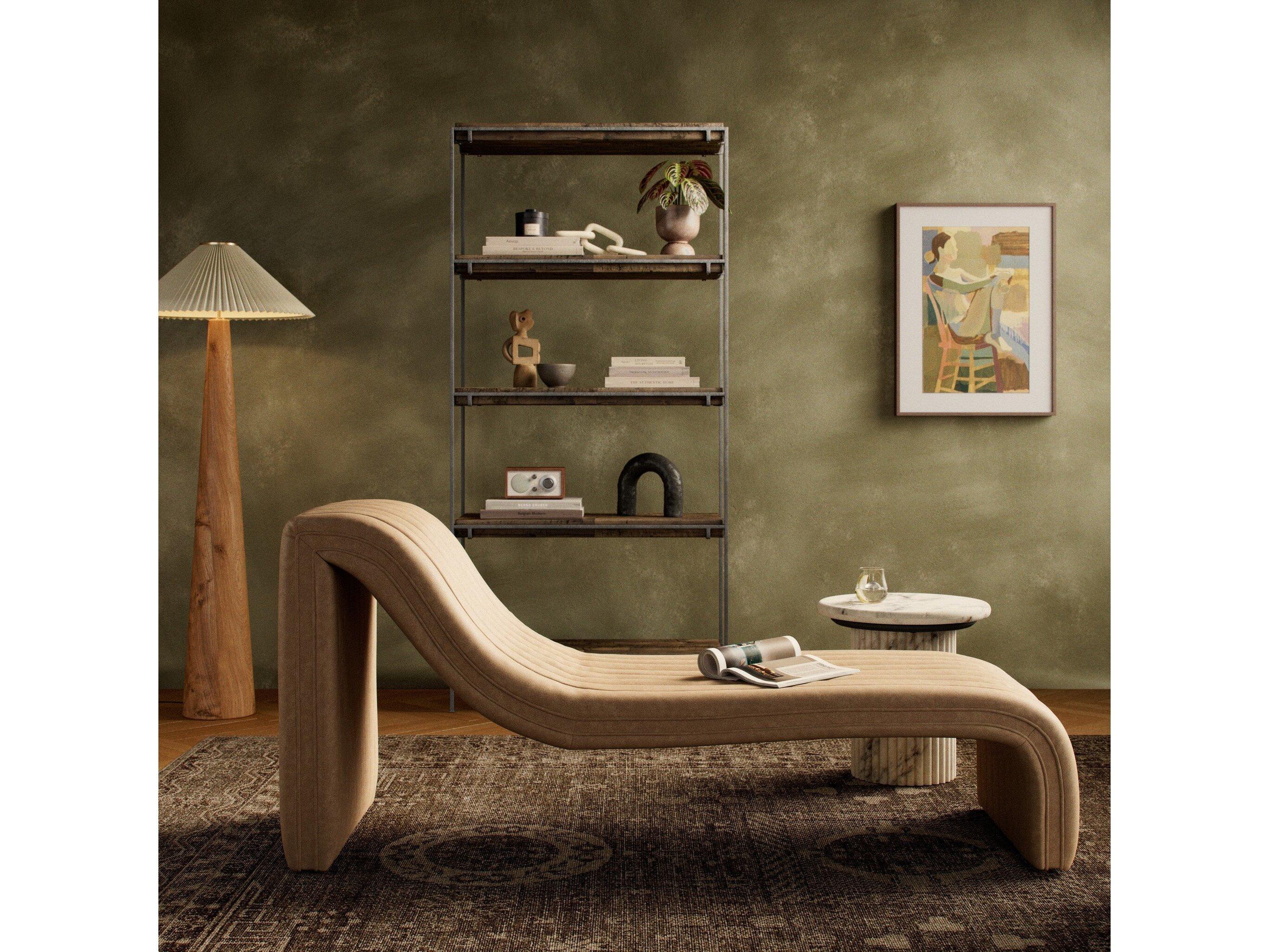 Four Hands Grayson Brown Upholstered Chaise