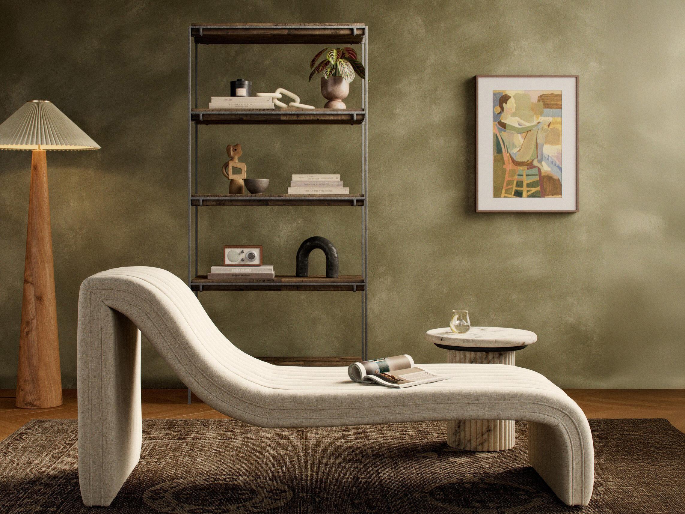 Four Hands Grayson White Upholstered Chaise