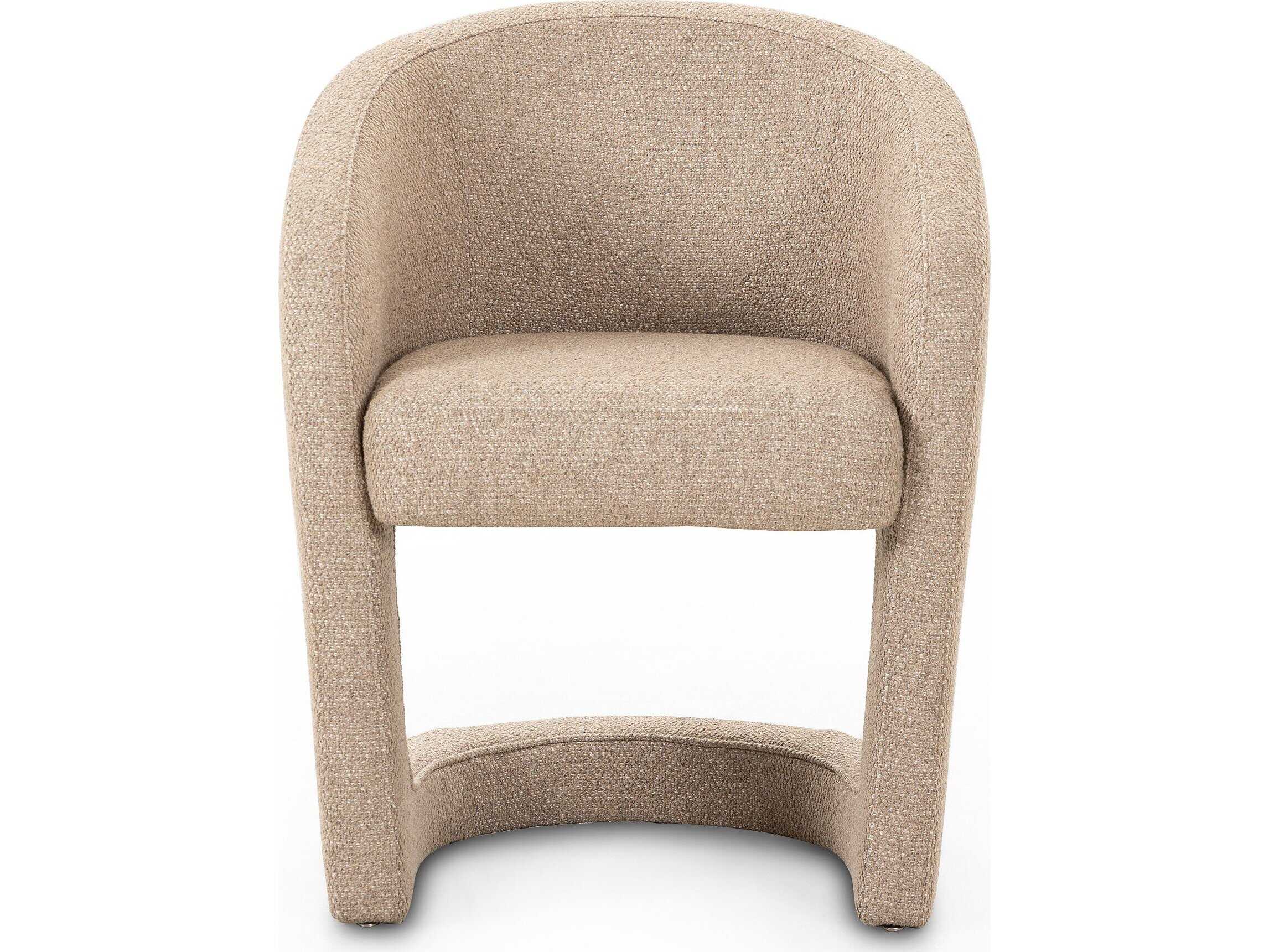 Four Hands Grayson Reynold Beige Upholstered Arm Dining Chair