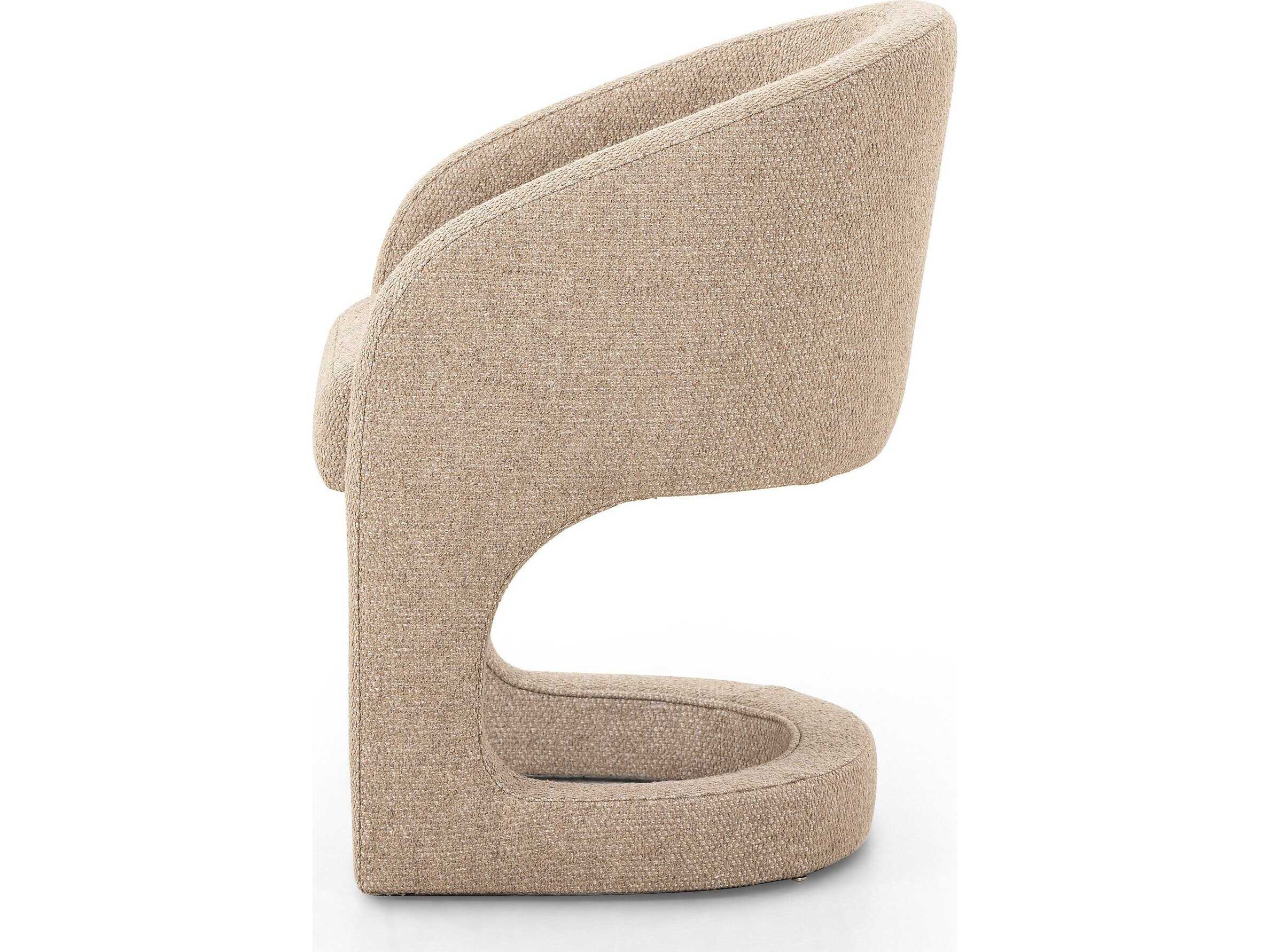 Four Hands Grayson Reynold Beige Upholstered Arm Dining Chair