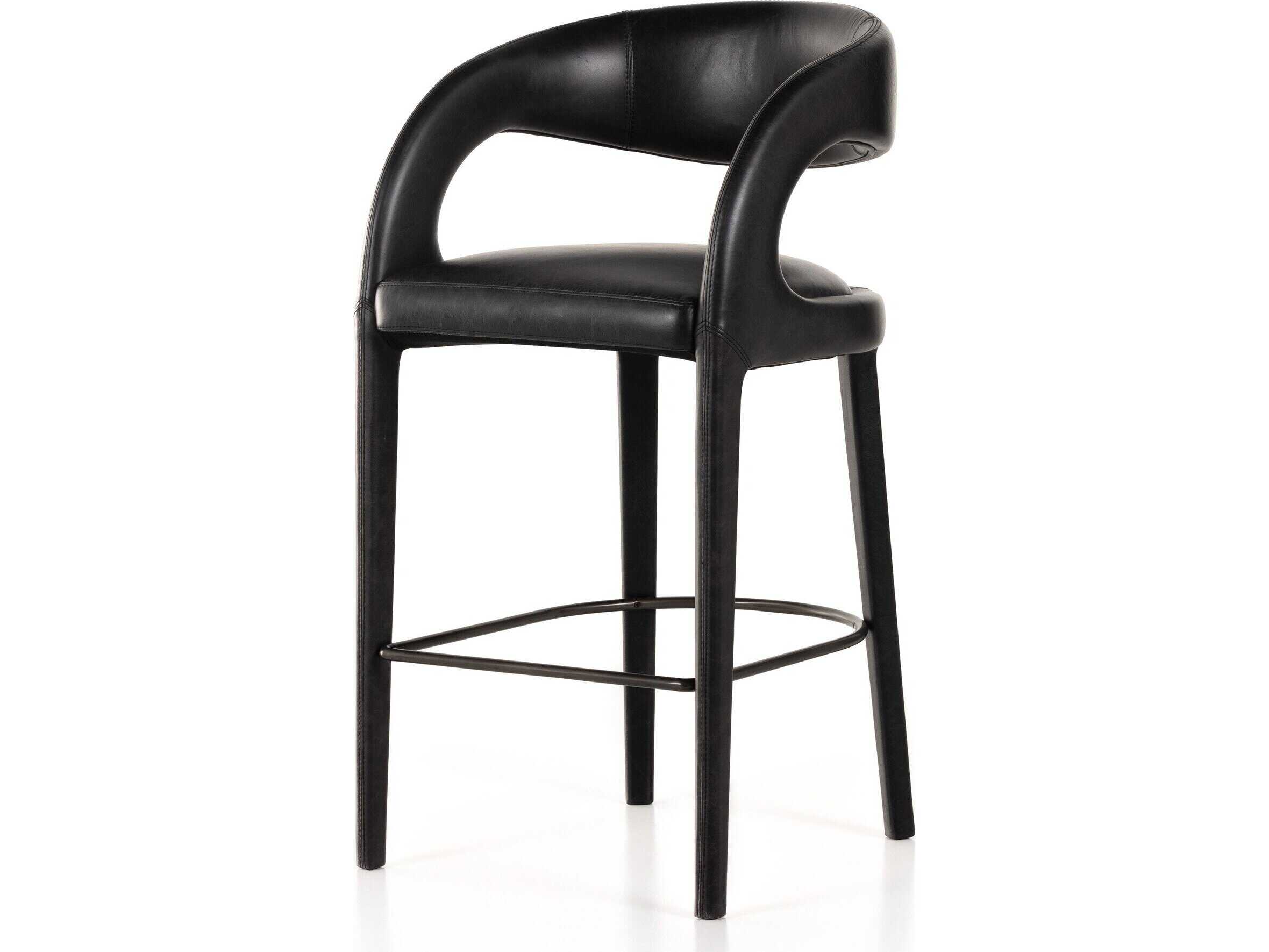 Four Hands Townsend Hawkins Sonoma Leather Bar Stool