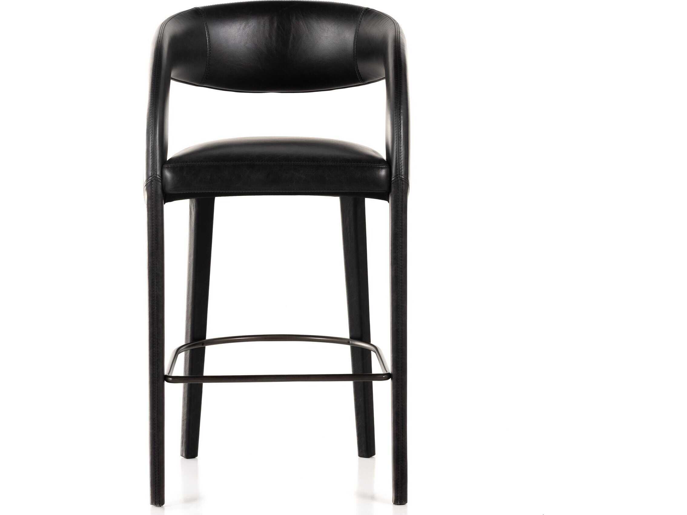 Four Hands Townsend Hawkins Sonoma Leather Bar Stool