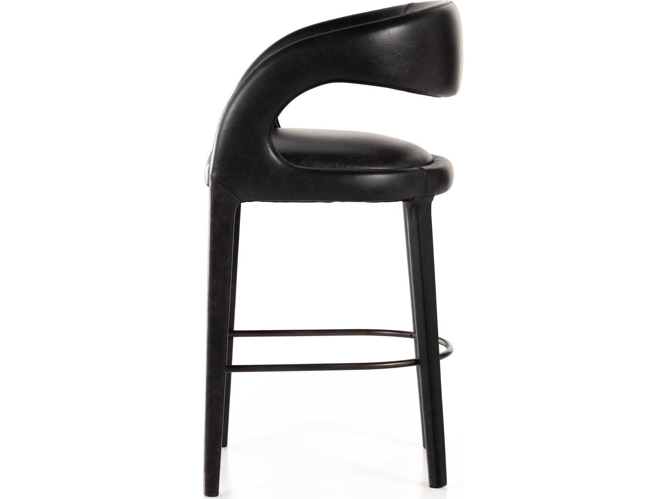 Four Hands Townsend Hawkins Sonoma Leather Bar Stool