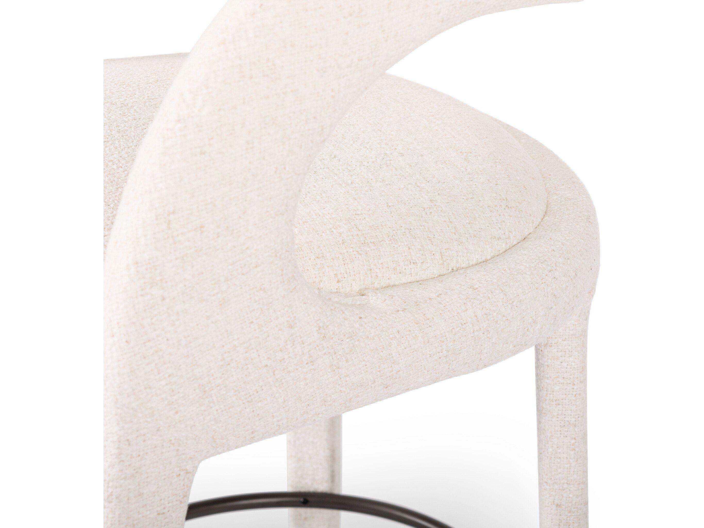 Four Hands Townsend Hawkins Upholstered Omari Natural Gunmetal Counter Stool