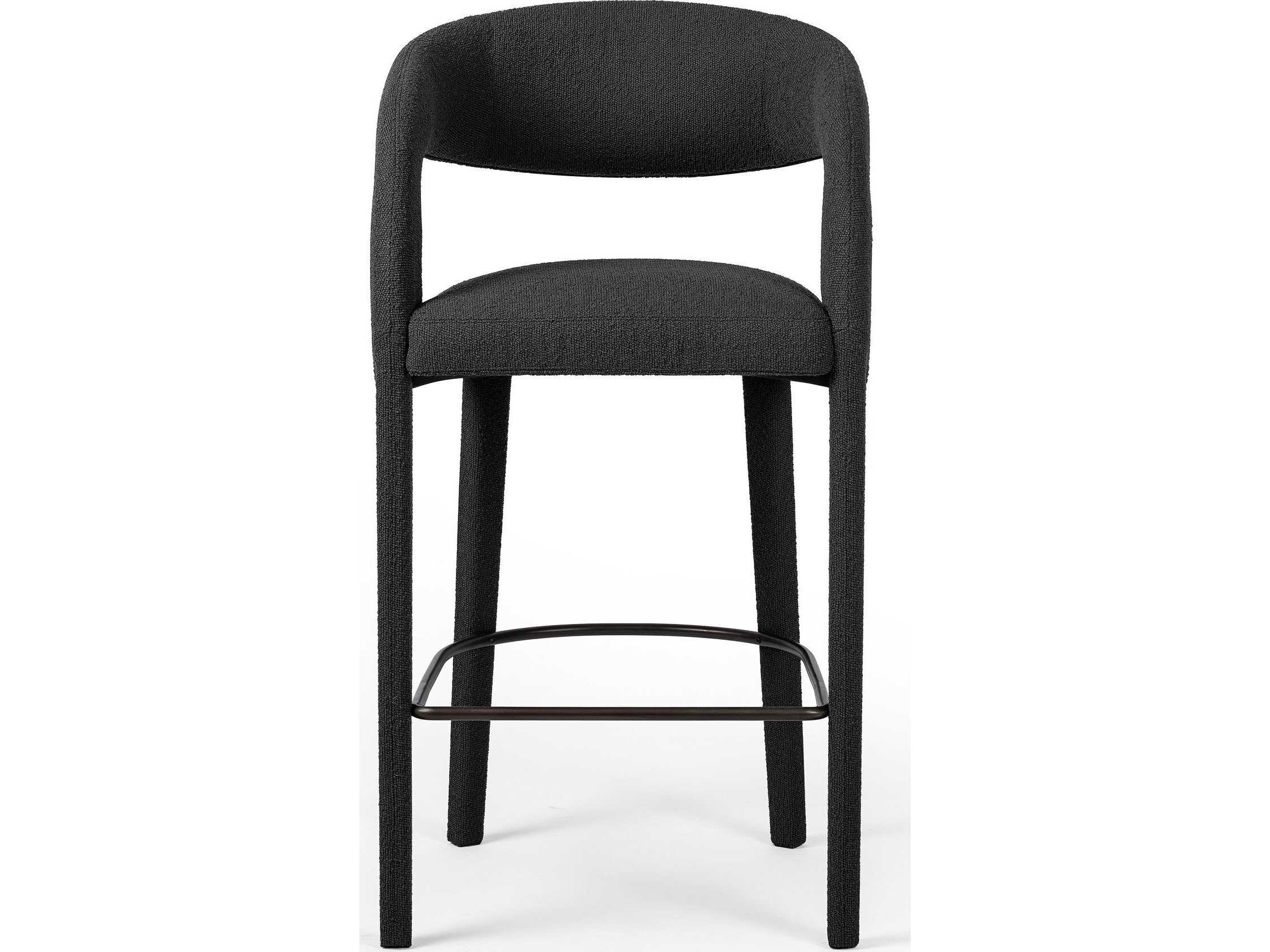 Four Hands Townsend Hawkins FIQA Boucle Charcoal Upholstered Bar Stool