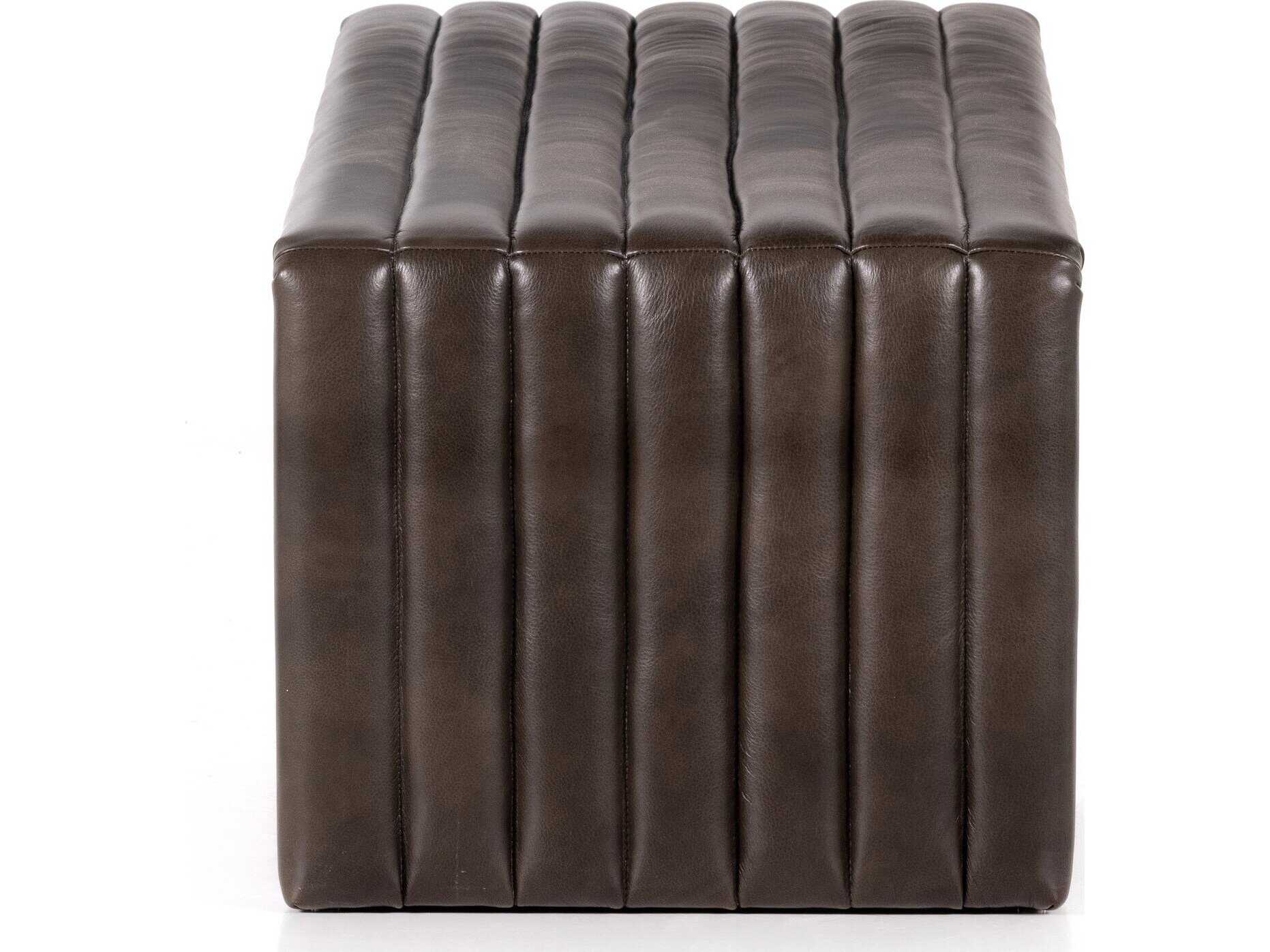 Four Hands Grayson Deacon Wolf Brown Leather Accent Bench