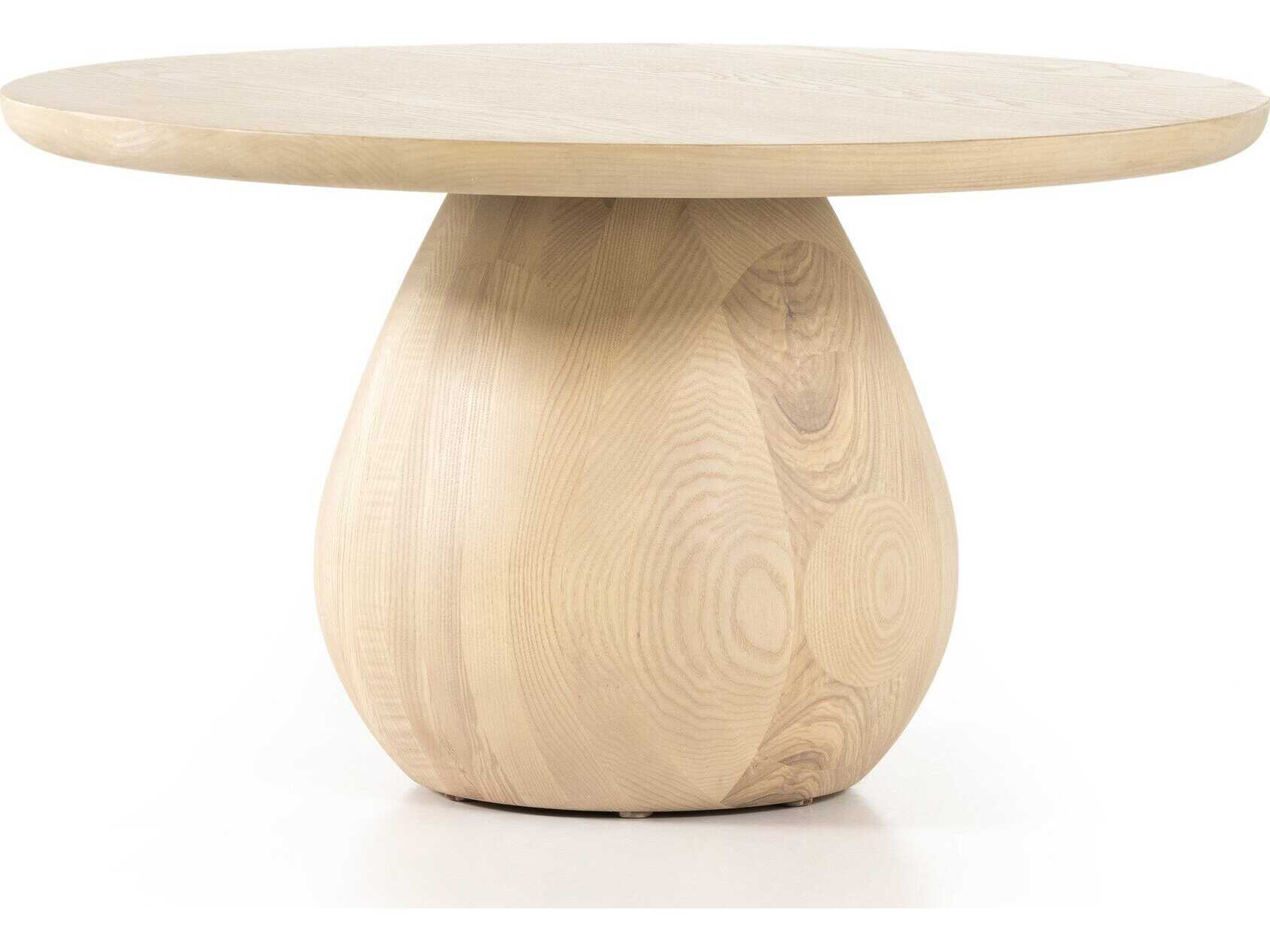 Four Hands Belfast Merla Round Wood Light Natural Ash End Table