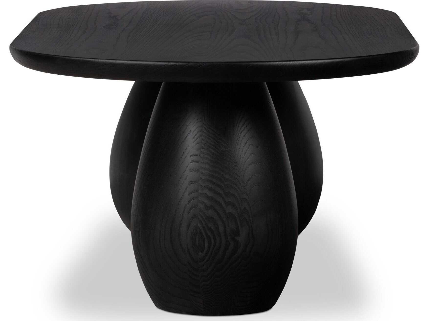 Four Hands Belfast Merla Oval Wood Black Wash Ash Veneer Coffee Table