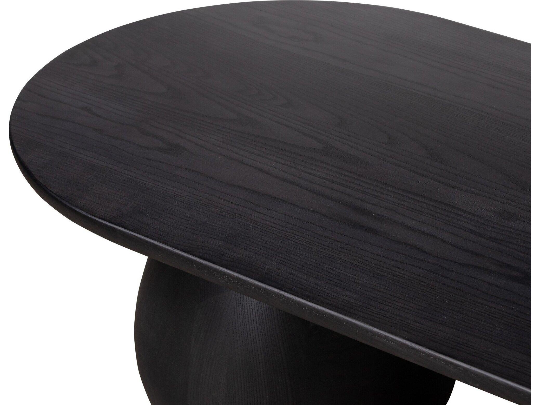 Four Hands Belfast Merla Oval Wood Black Wash Ash Veneer Coffee Table