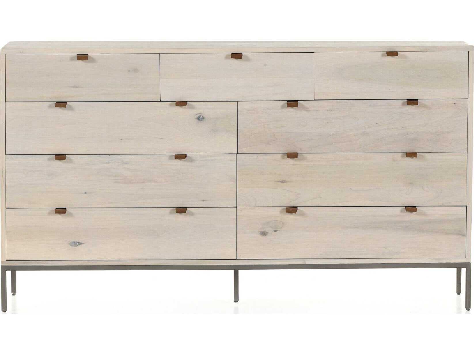 Four Hands Fulton Trey Dove Poplar  Wood 9 Drawer Dresser