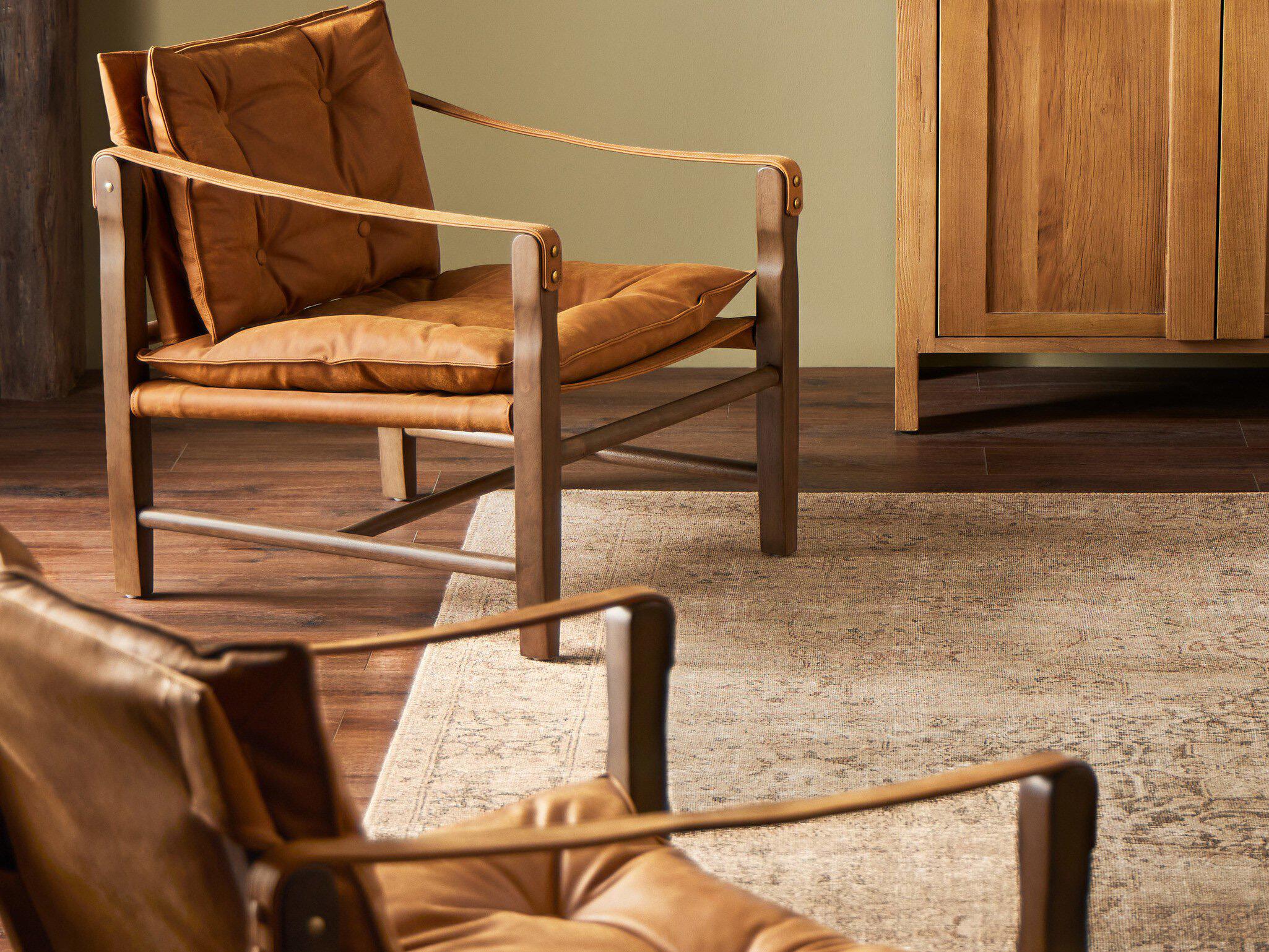 Four Hands Westgate Lenz Brown Leather Accent Chair