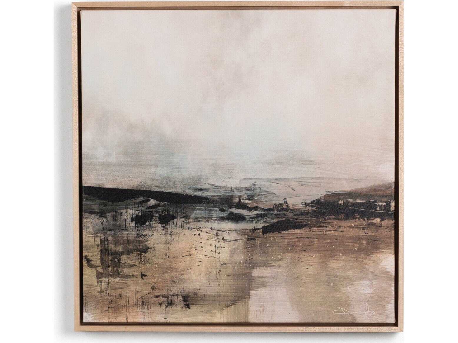 Four Hands Art Studio Distant Forest by Dan Hobday Natural Maple Floater  Canvas Wall Art