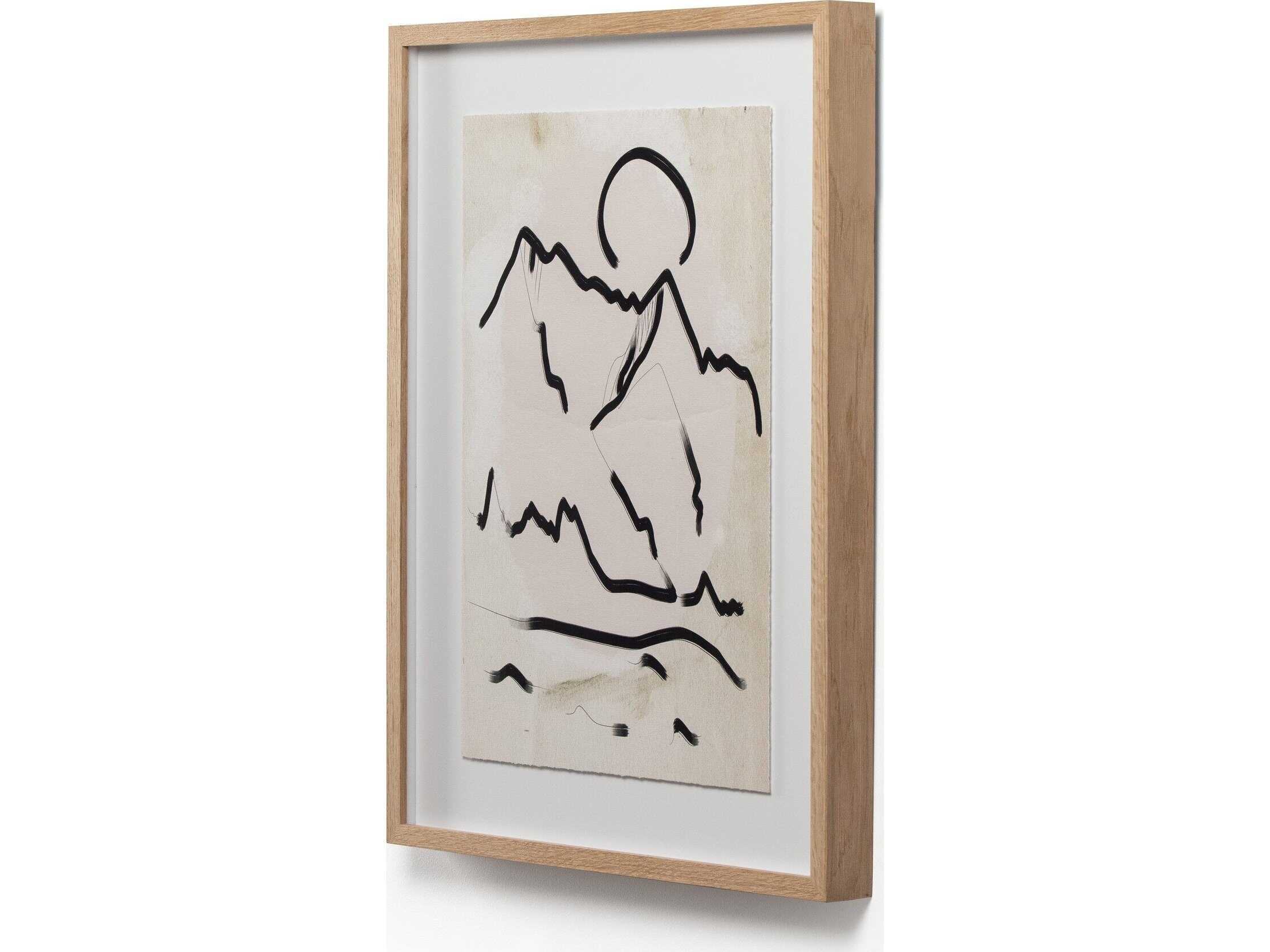 Four Hands Art Studio Mountain High II by Coup D' Esprit Vertical Grain White Oak  Canvas Wall Art