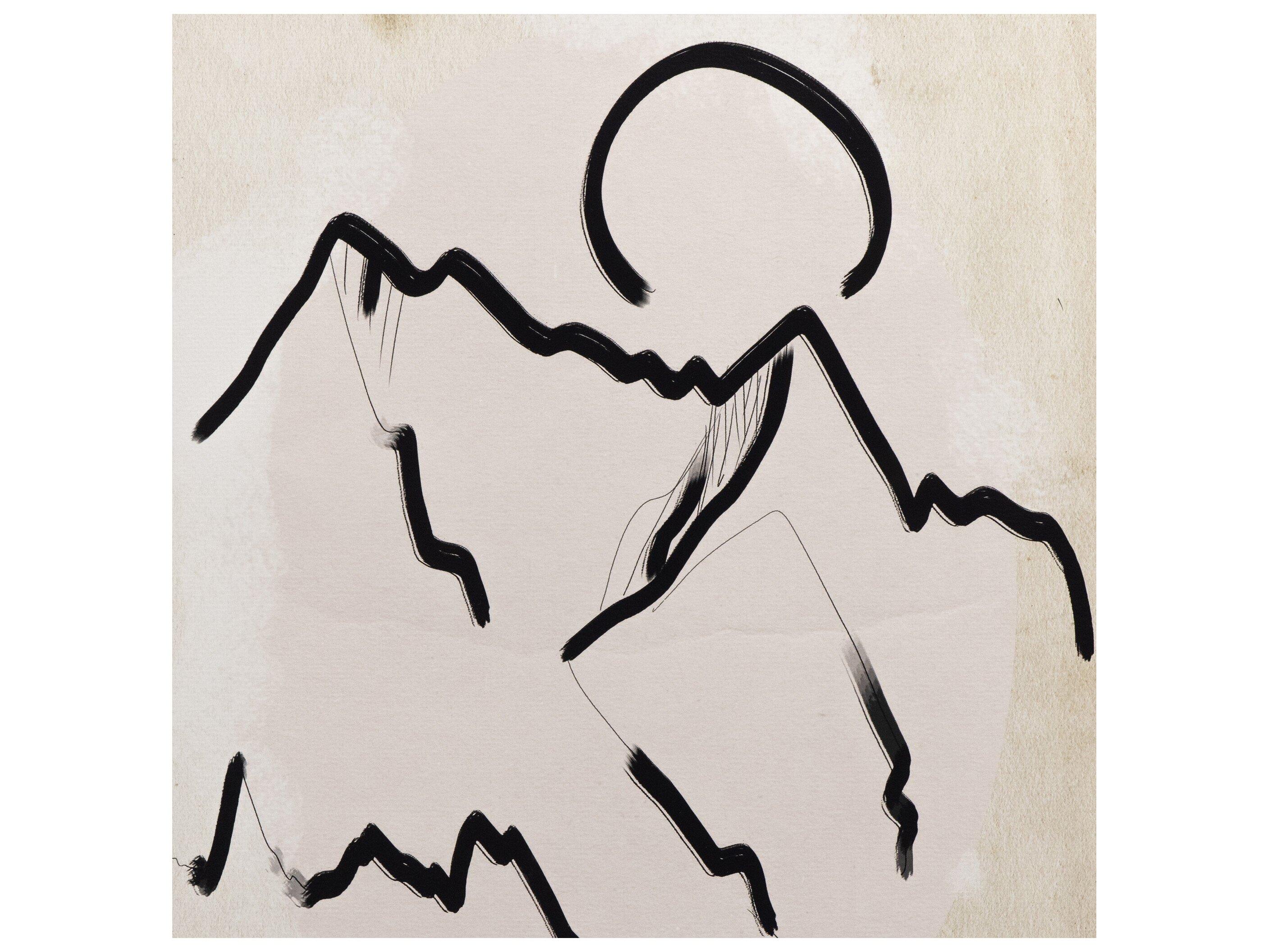 Four Hands Art Studio Mountain High II by Coup D' Esprit Vertical Grain White Oak  Canvas Wall Art