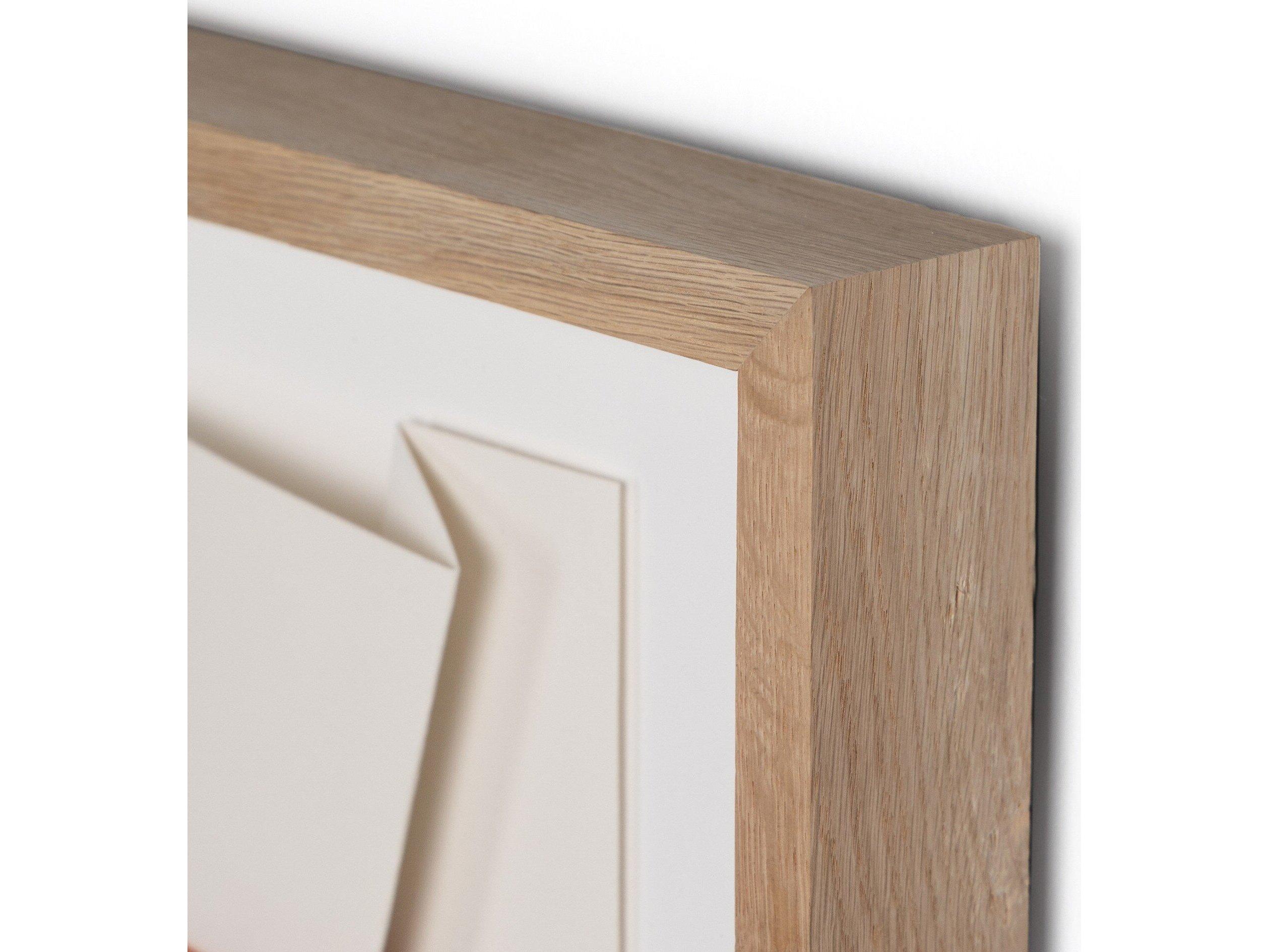 Four Hands Art Studio Color Form H by David Grey Vertical Grain White Oak  Canvas Wall Art