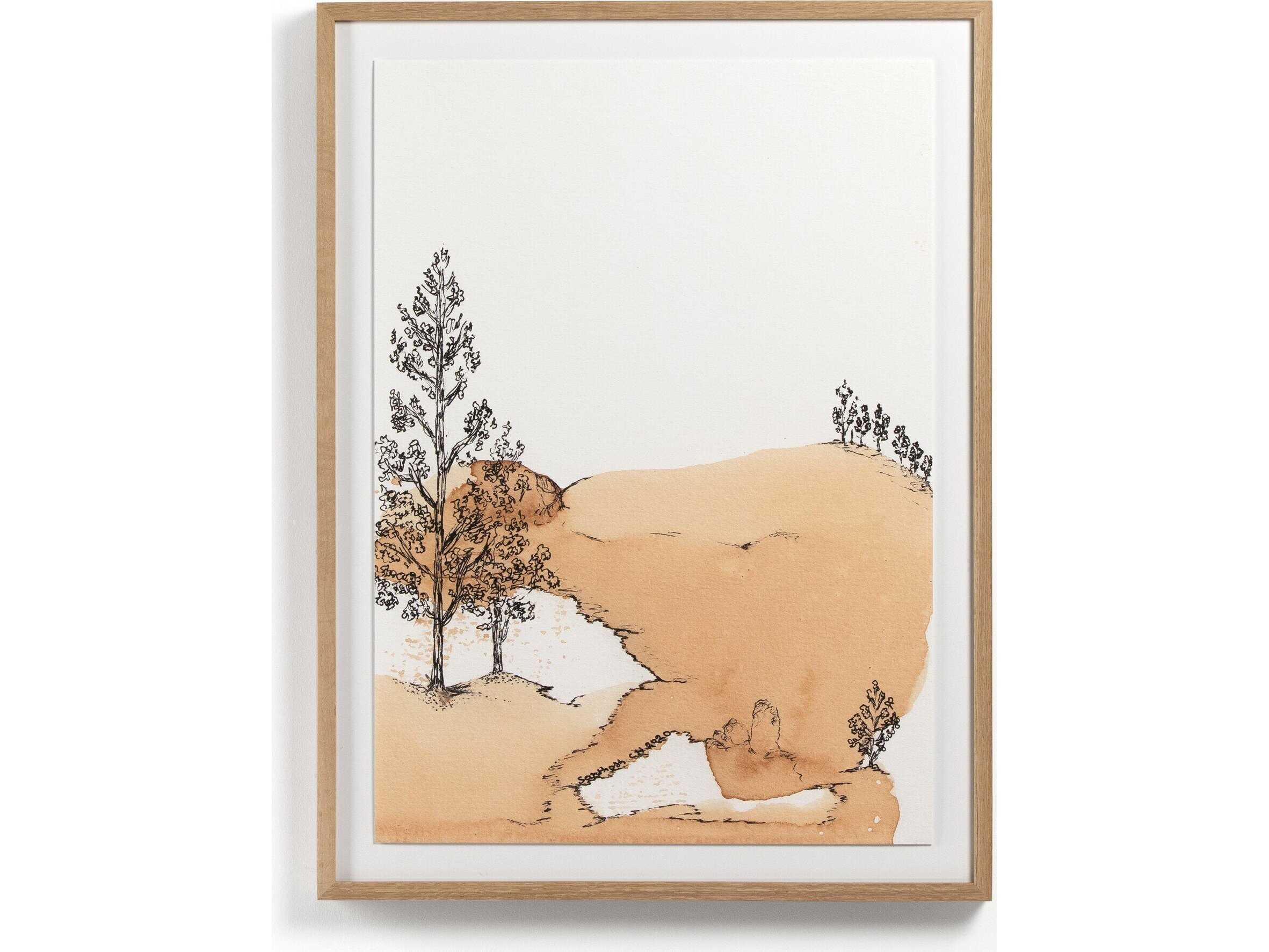 Four Hands Art Studio Into The Woods II by Santhosh Ch Vertical Grain White Oak  Canvas Wall Art