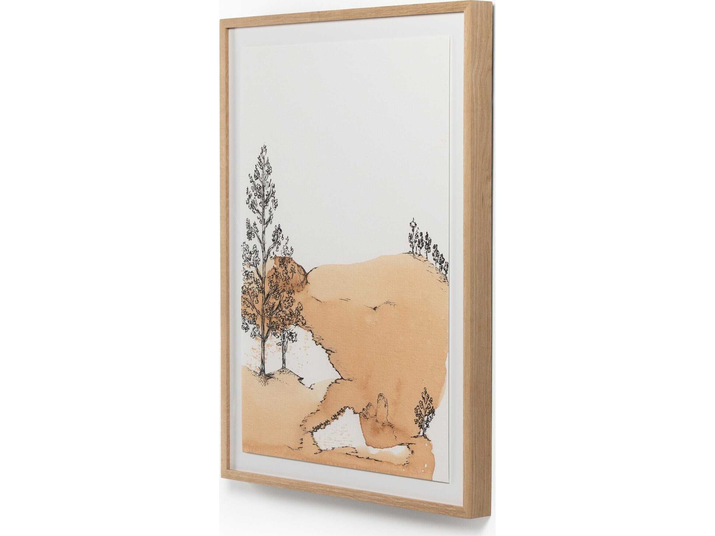 Four Hands Art Studio Into The Woods II by Santhosh Ch Vertical Grain White Oak  Canvas Wall Art