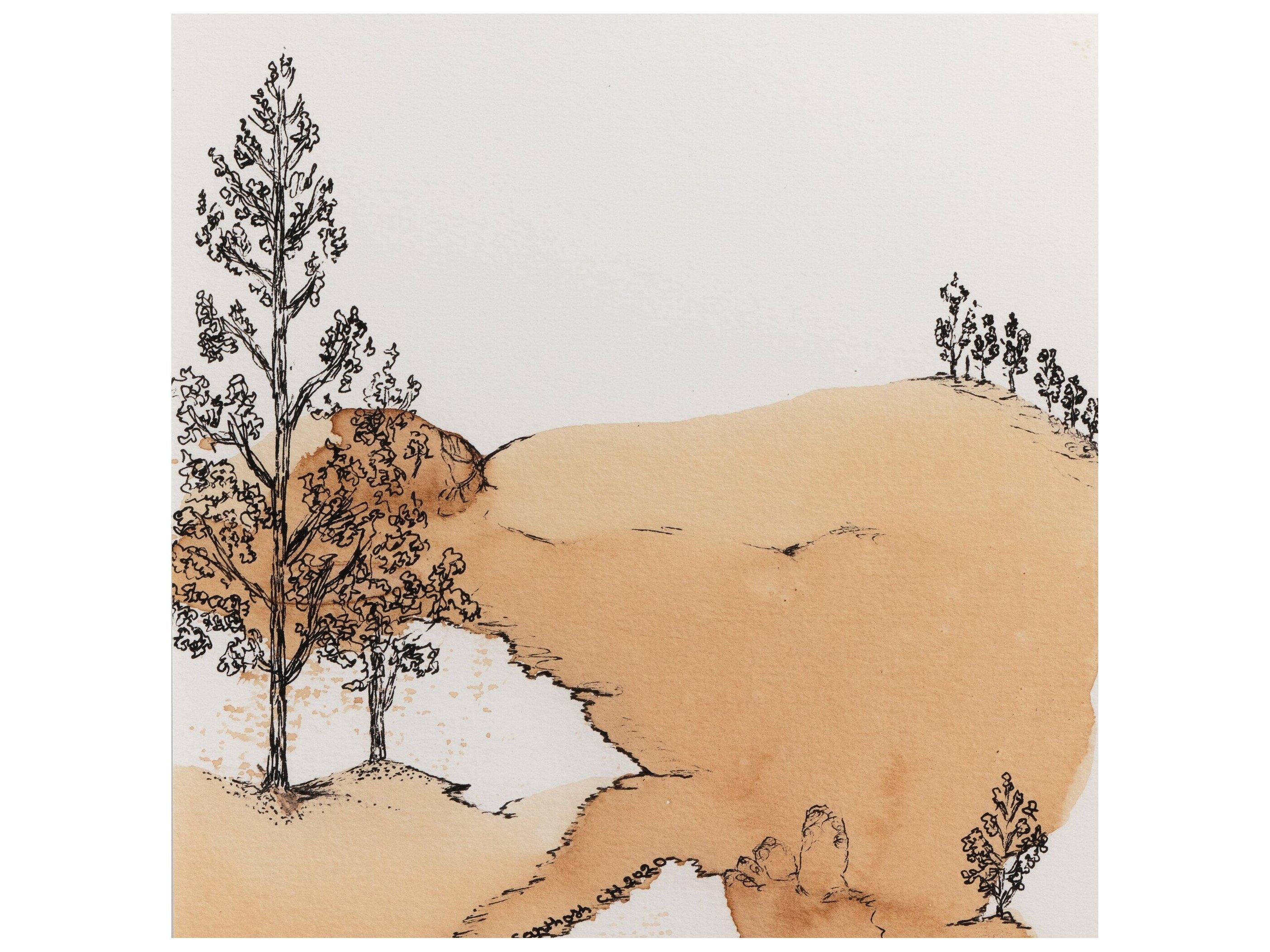 Four Hands Art Studio Into The Woods II by Santhosh Ch Vertical Grain White Oak  Canvas Wall Art