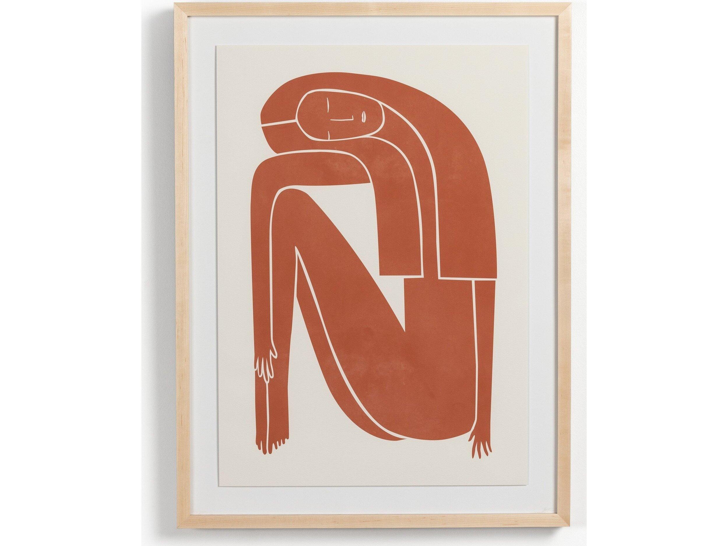 Four Hands Art Studio Figurative Figure Terracotta by Roseanne Kenny Natural Maple  Canvas Wall Art